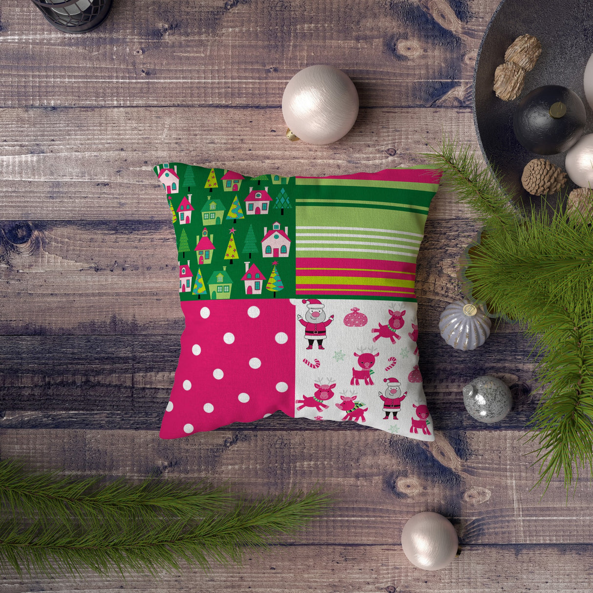 Pernă decorativă NYXMAS101, Multicolor, 43x43 cm