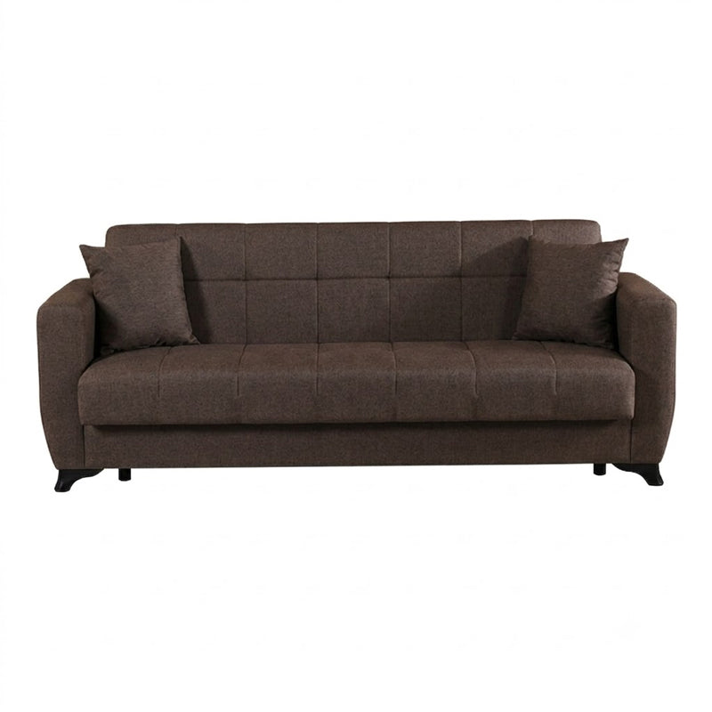 Canapea extensibilă Modesto, 3 locuri, Stofă, Maro, 213x84x86 cm