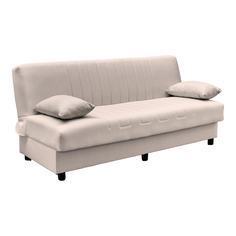 Canapea extensibilă Romina, 3 locuri, cu spațiu de depozitare, Stofă, Diverse culori, 180x75x85 cm - Bej | SKU: 438-000002 | Canapea extensibilă Romina, 3 locuri, cu spațiu de depozitare, Stofă, 180x75x85 cm, varianta Bej, produs pentru amenajarea locuinței, disponibil online în România la CasaMob