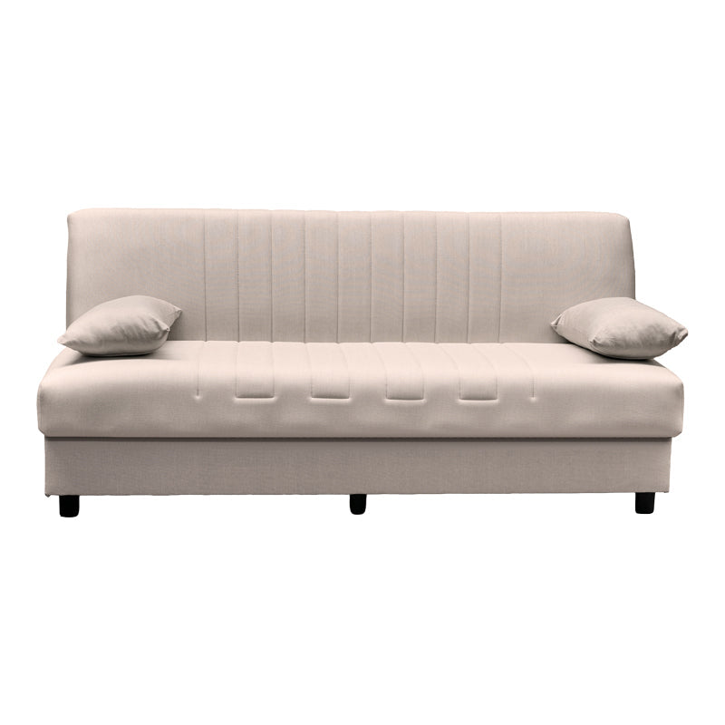 Canapea extensibilă Romina, 3 locuri, cu spațiu de depozitare, Stofă, Diverse culori, 180x75x85 cm - Bej | SKU: 438-000002 | Canapea extensibilă Romina, 3 locuri, cu spațiu de depozitare, Stofă, 180x75x85 cm, varianta Bej, produs pentru amenajarea locuinței, disponibil online în România la CasaMob