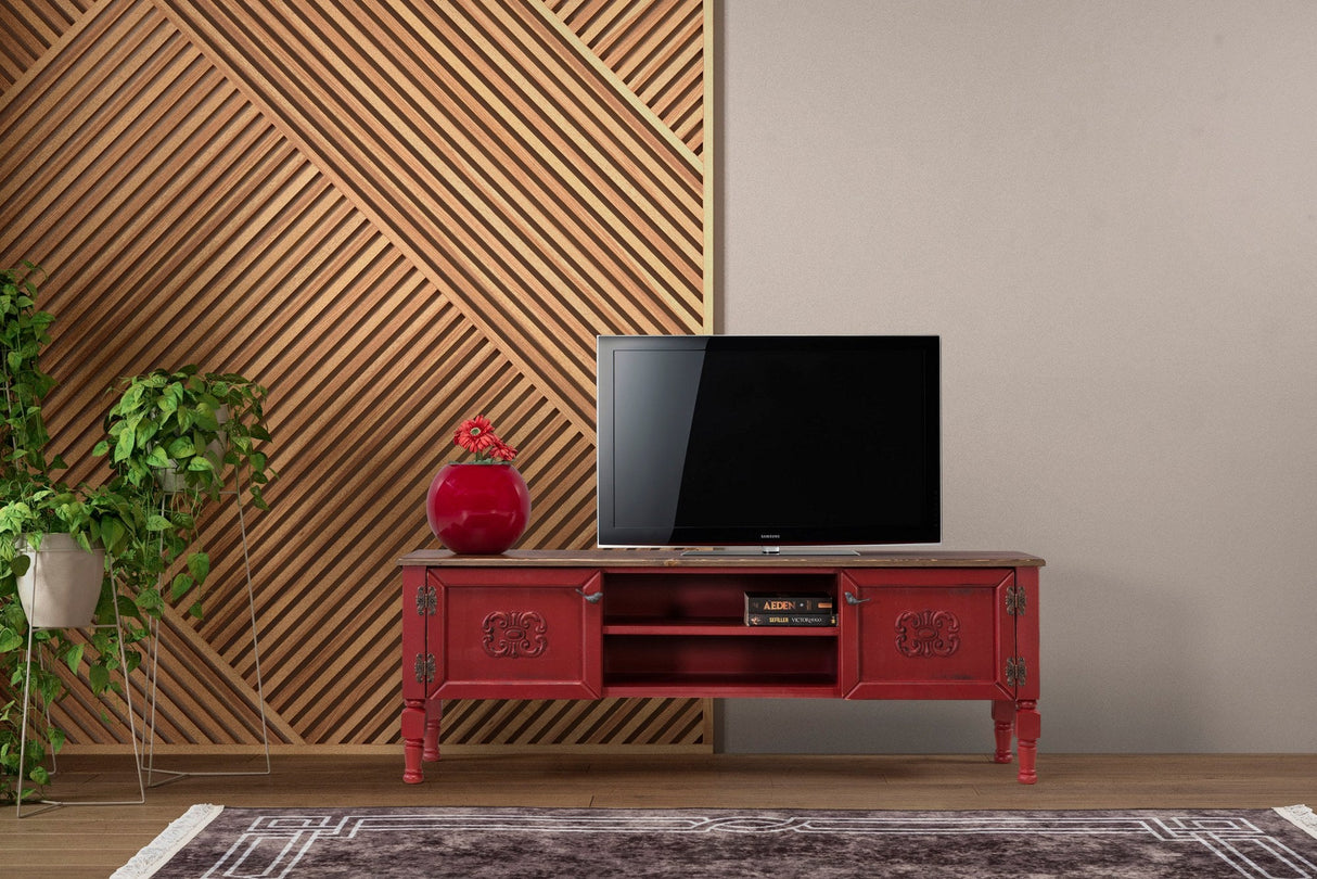 Comodă TV Ada TV, Diverse culori, 150x50x40 cm - Roșu | SKU: 472PHL1101 | Comodă TV Ada TV, 150x50x40 cm, varianta Roșu, produs pentru amenajarea locuinței, disponibil online în România la CasaMob