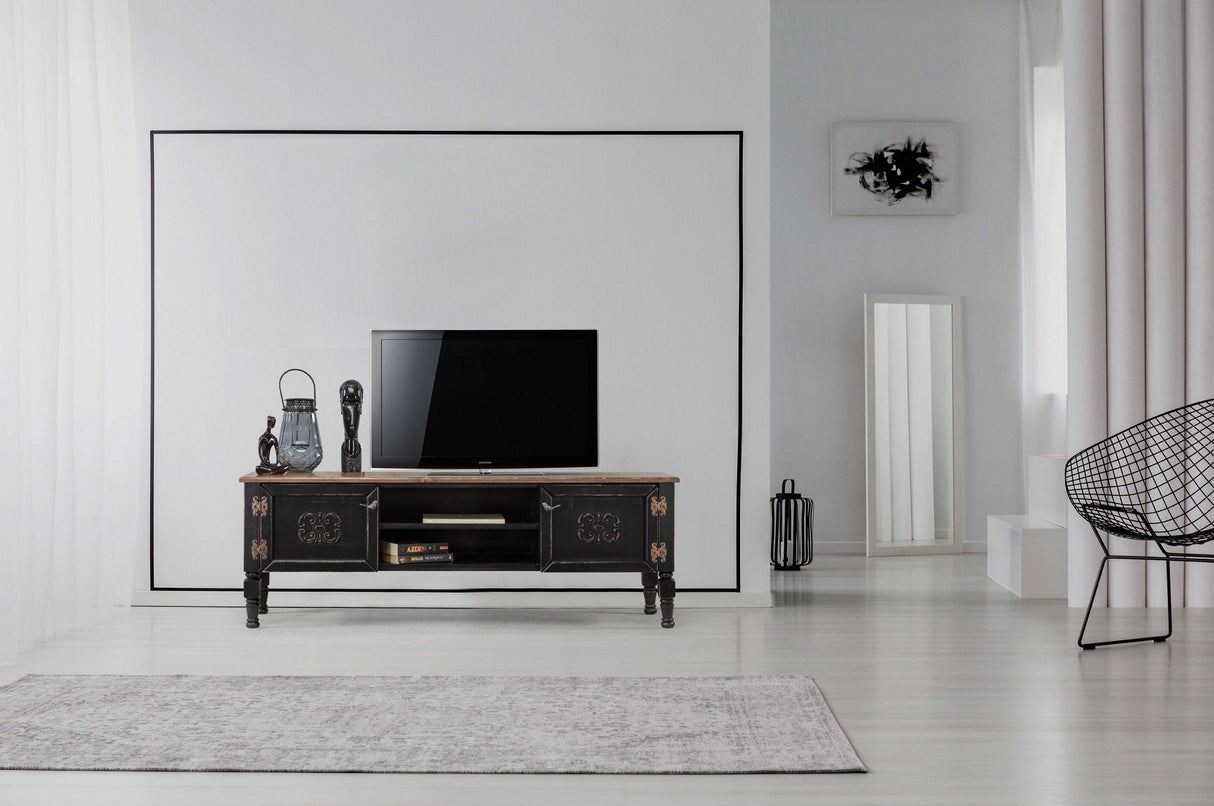 Comodă TV Ada TV, Diverse culori, 150x50x40 cm - Negru | SKU: 472PHL1103 | Comodă TV Ada TV, 150x50x40 cm, varianta Negru, produs pentru amenajarea locuinței, disponibil online în România la CasaMob