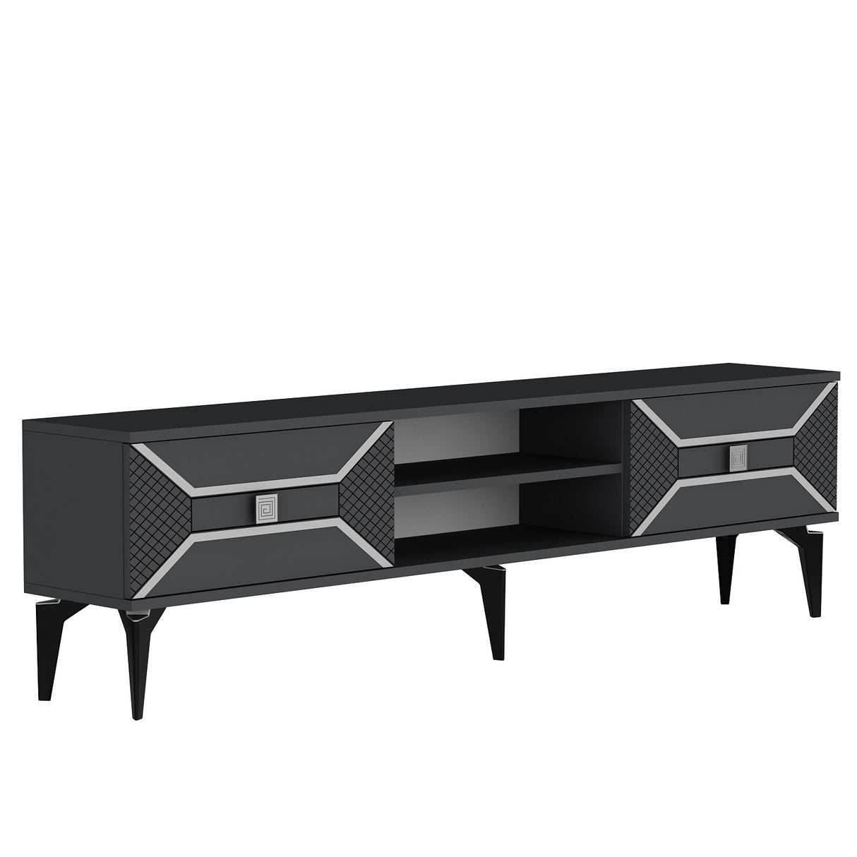 Comodă TV Yumedi, Diverse culori, 150x30x50 cm - Antracit - Argintiu | SKU: 475OLV1157 | Comodă TV Yumedi, 150x30x50 cm, varianta Antracit - Argintiu, produs pentru amenajarea locuinței, disponibil online în România la CasaMob