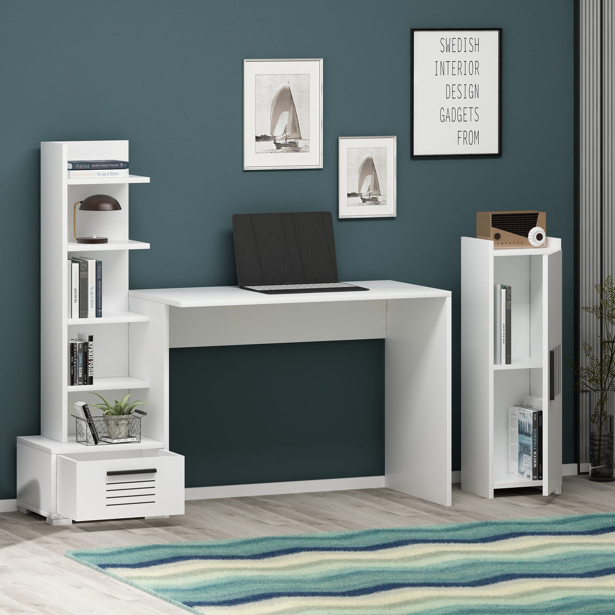 Birou Dawn, Diverse culori, 120x60x72 cm - Alb | SKU: 475OLV1213 | Birou Dawn, 120x60x72 cm, varianta Alb, produs pentru amenajarea locuinței, disponibil online în România la CasaMob