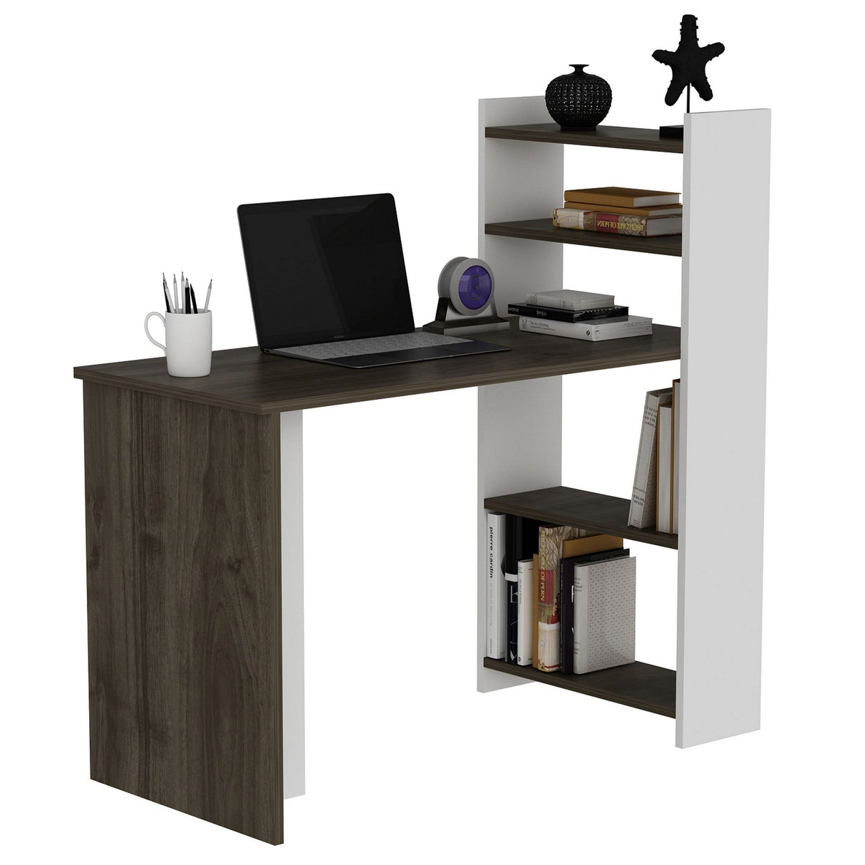 Birou Enna, Diverse culori, 110x50x110 cm - Nuc - Alb | SKU: 475OLV1218 | Birou Enna, 110x50x110 cm, varianta Nuc - Alb, produs pentru amenajarea locuinței, disponibil online în România la CasaMob