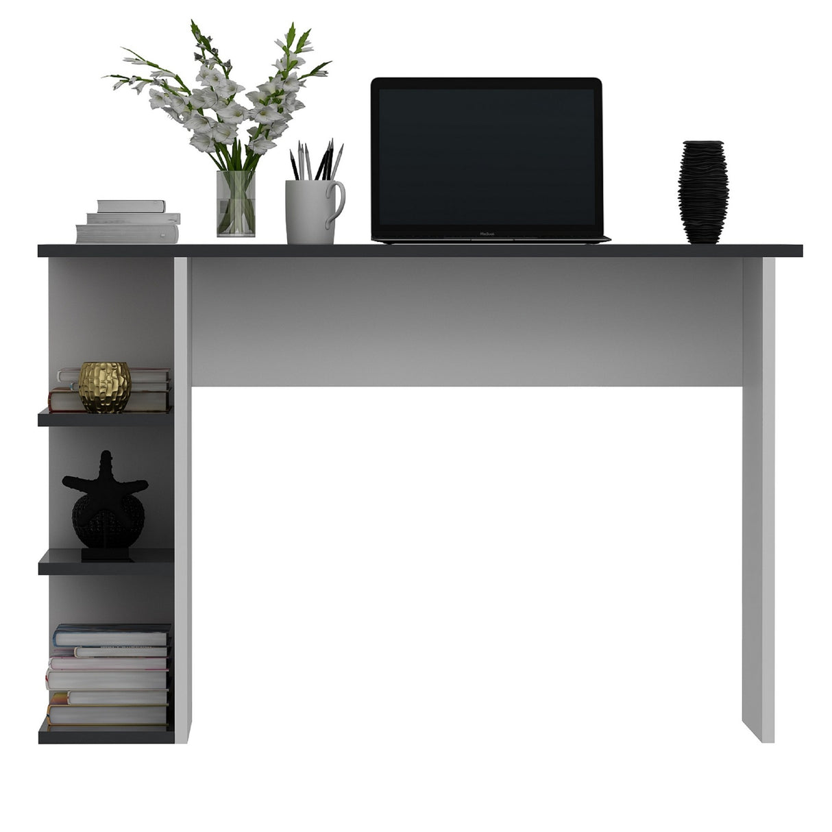 Birou Dora, Diverse culori, 110x45x72 cm - Antracit - Alb | SKU: 475OLV1224 | Birou Dora, 110x45x72 cm, varianta Antracit - Alb, produs pentru amenajarea locuinței, disponibil online în România la CasaMob