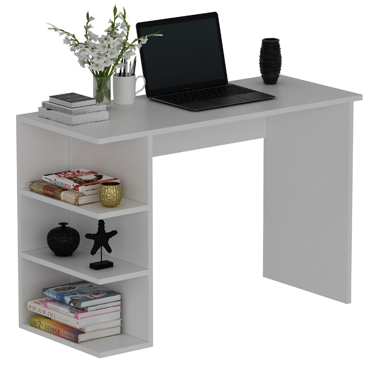 Birou Dora, Diverse culori, 110x45x72 cm - Alb | SKU: 475OLV1225 | Birou Dora, 110x45x72 cm, varianta Alb, produs pentru amenajarea locuinței, disponibil online în România la CasaMob