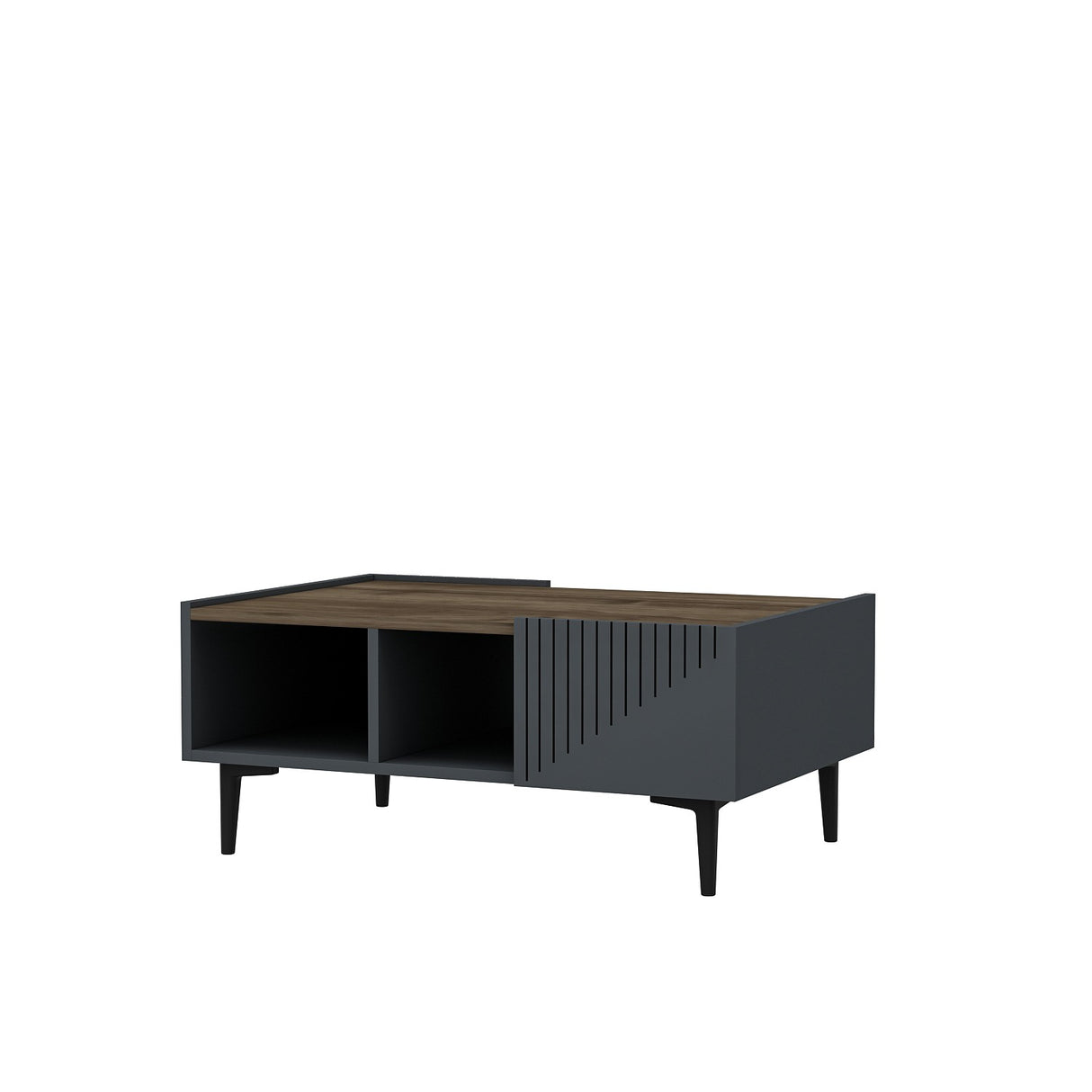 Măsuță de cafea Draw, Diverse culori, 94x62x40 cm - Antracit - Nuc | SKU: 475OLV1301 | Măsuță de cafea Draw, 94x62x40 cm, varianta Antracit - Nuc, produs pentru amenajarea locuinței, disponibil online în România la CasaMob