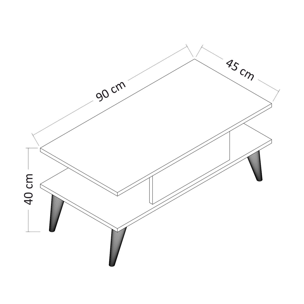 Măsuță de cafea Beta, Diverse culori, 90x45x40 cm - Alb | SKU: 475OLV1322 | Măsuță de cafea Beta, 90x45x40 cm, varianta Alb, produs pentru amenajarea locuinței, disponibil online în România la CasaMob