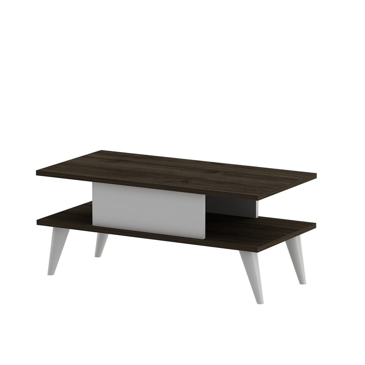 Măsuță de cafea Beta, Diverse culori, 90x45x40 cm - Nuc - Alb | SKU: 475OLV1323 | Măsuță de cafea Beta, 90x45x40 cm, varianta Nuc - Alb, produs pentru amenajarea locuinței, disponibil online în România la CasaMob