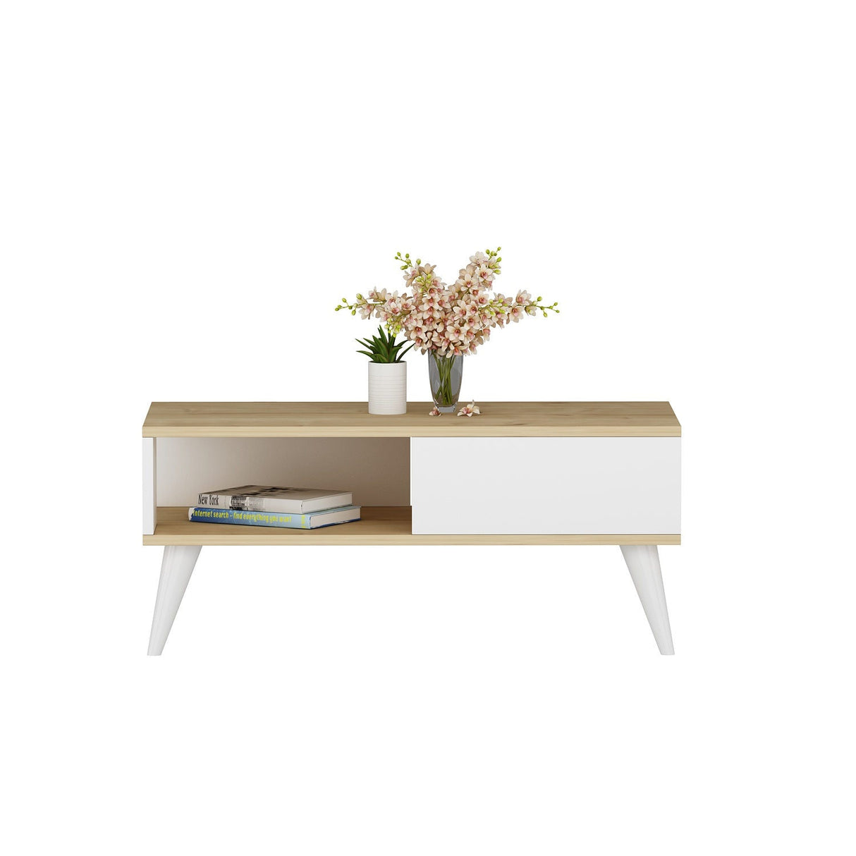 Măsuță de cafea Seul, Diverse culori, 90x45x40 cm - Sapphire - Alb | SKU: 475OLV1329 | Măsuță de cafea Seul, 90x45x40 cm, varianta Sapphire - Alb, produs pentru amenajarea locuinței, disponibil online în România la CasaMob