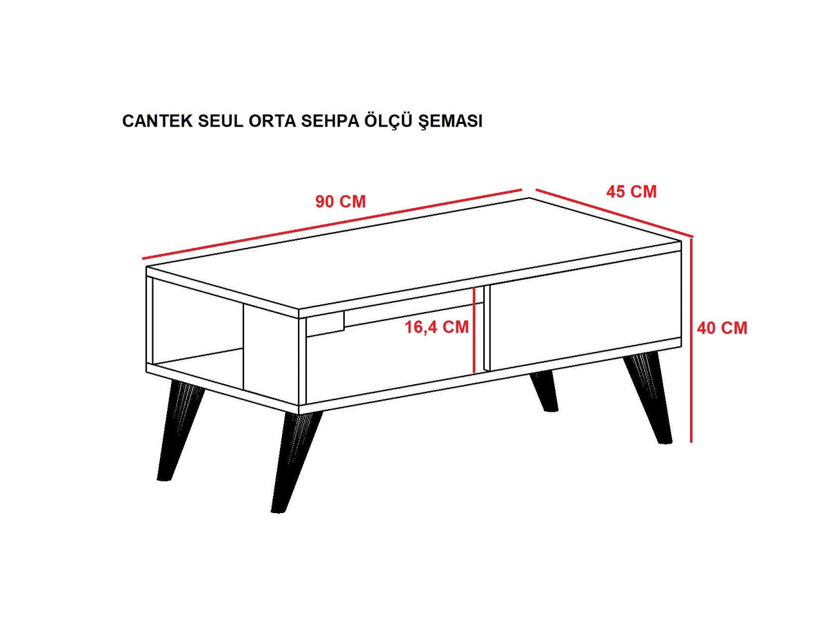 Măsuță de cafea Seul, Diverse culori, 90x45x40 cm - Sapphire - Alb | SKU: 475OLV1329 | Măsuță de cafea Seul, 90x45x40 cm, varianta Sapphire - Alb, produs pentru amenajarea locuinței, disponibil online în România la CasaMob