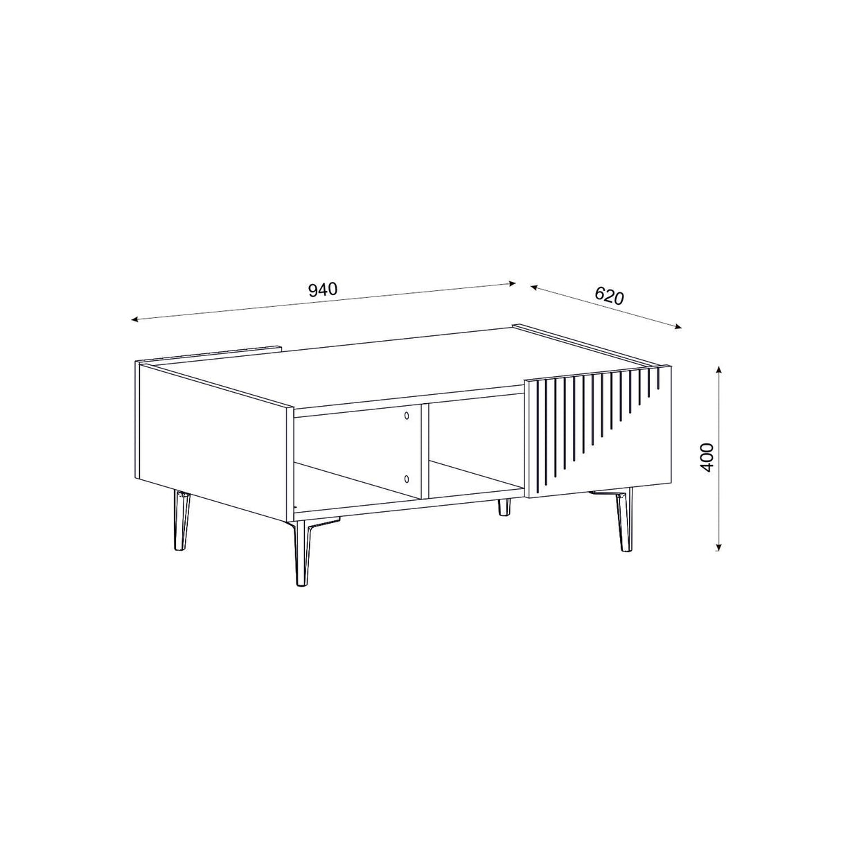 Măsuță de cafea Draw, Diverse culori, 94x62x40 cm - Alb - Negru | SKU: 475OLV1345 | Măsuță de cafea Draw, 94x62x40 cm, varianta Alb - Negru, produs pentru amenajarea locuinței, disponibil online în România la CasaMob