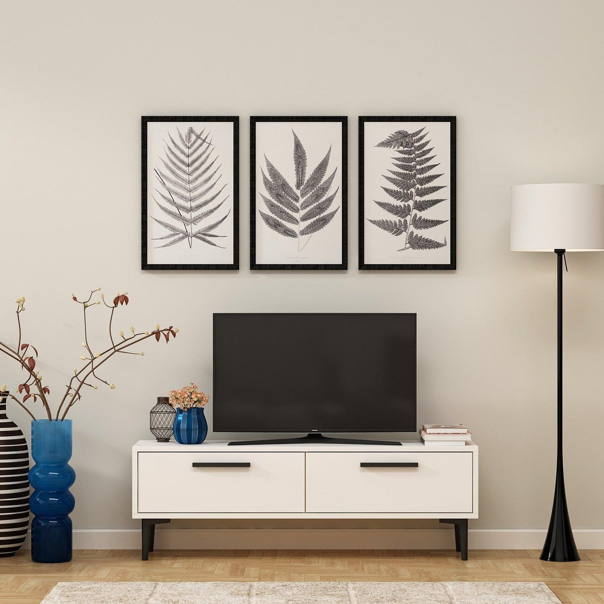 Comodă TV Leni, Diverse culori, 120x30x45 cm - Alb | SKU: 475OLV1405 | Comodă TV Leni, 120x30x45 cm, varianta Alb, produs pentru amenajarea locuinței, disponibil online în România la CasaMob
