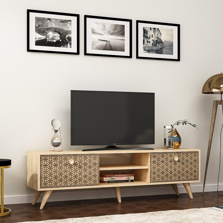 Comodă TV Newyork, Stejar safir, 150x35x45 cm