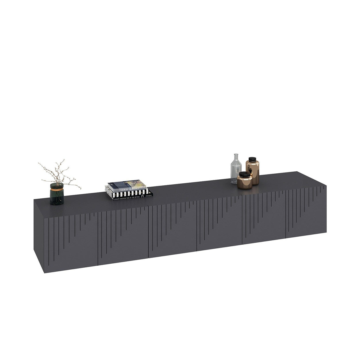 Comodă TV Artemis, Diverse culori, 180x37x45 cm - Antracit | SKU: 475OLV1461 | Comodă TV Artemis, 180x37x45 cm, varianta Antracit, produs pentru amenajarea locuinței, disponibil online în România la CasaMob