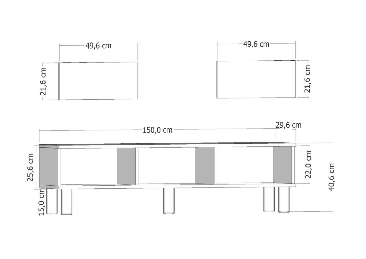 Comodă TV Mono, Diverse culori, 150x30x41 cm - Stejar safir - Hazeran | SKU: 475OLV1477 | Comodă TV Mono, 150x30x41 cm, varianta Stejar safir - Hazeran, produs pentru amenajarea locuinței, disponibil online în România la CasaMob