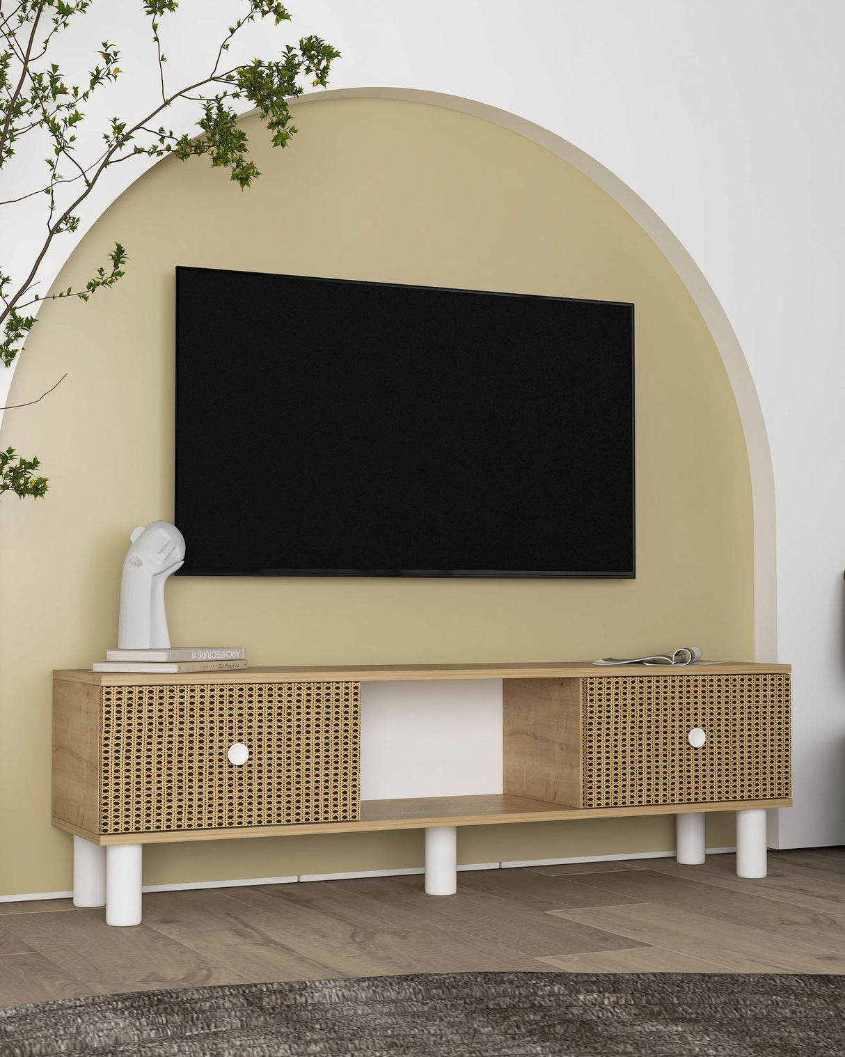 Comodă TV Mono, Diverse culori, 150x30x41 cm - Stejar safir - Hazeran | SKU: 475OLV1477 | Comodă TV Mono, 150x30x41 cm, varianta Stejar safir - Hazeran, produs pentru amenajarea locuinței, disponibil online în România la CasaMob