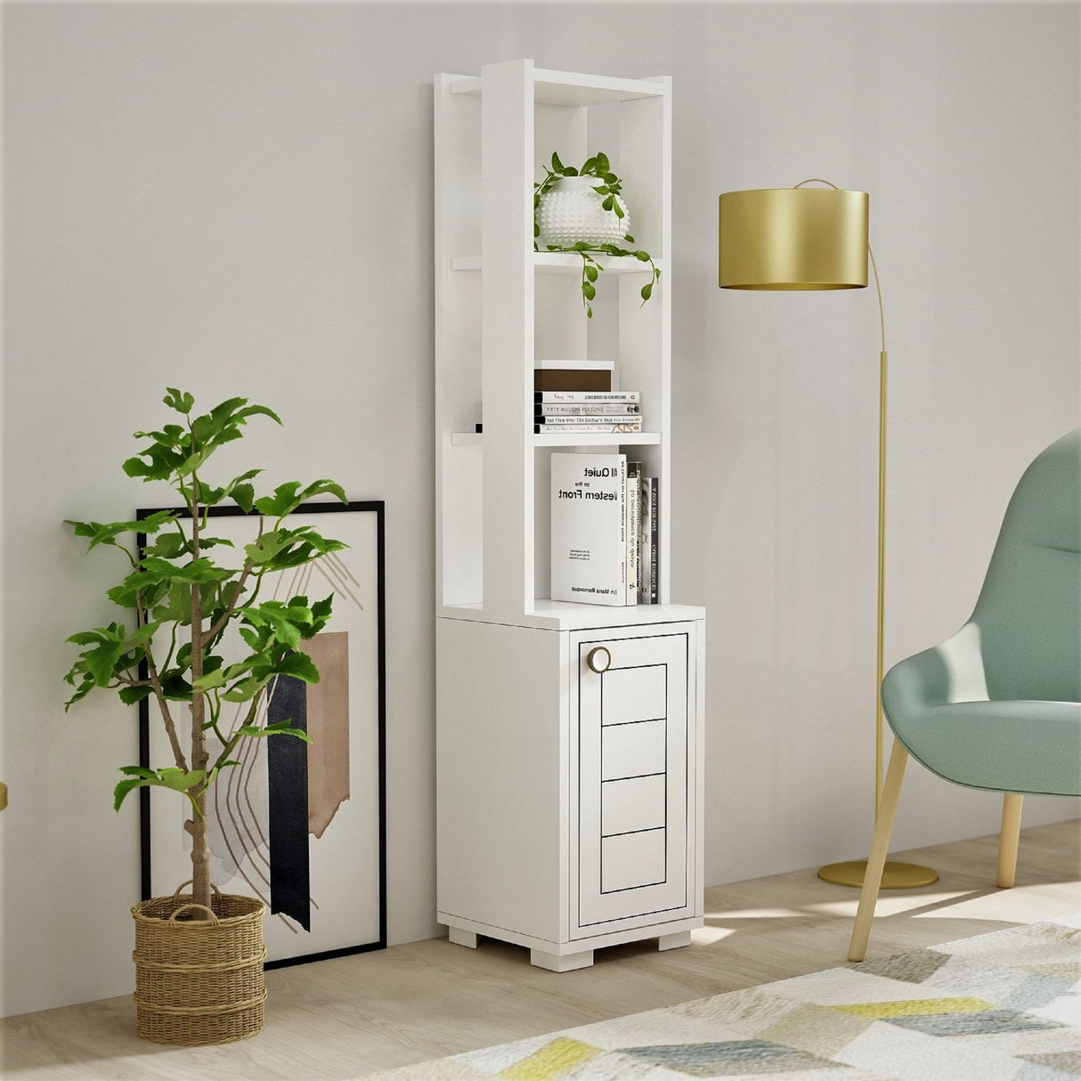 Bibliotecă Anka, Diverse culori, 30x22x135 cm - Alb | SKU: 475OLV2113 | Bibliotecă Anka, 30x22x135 cm, varianta Alb, produs pentru amenajarea locuinței, disponibil online în România la CasaMob