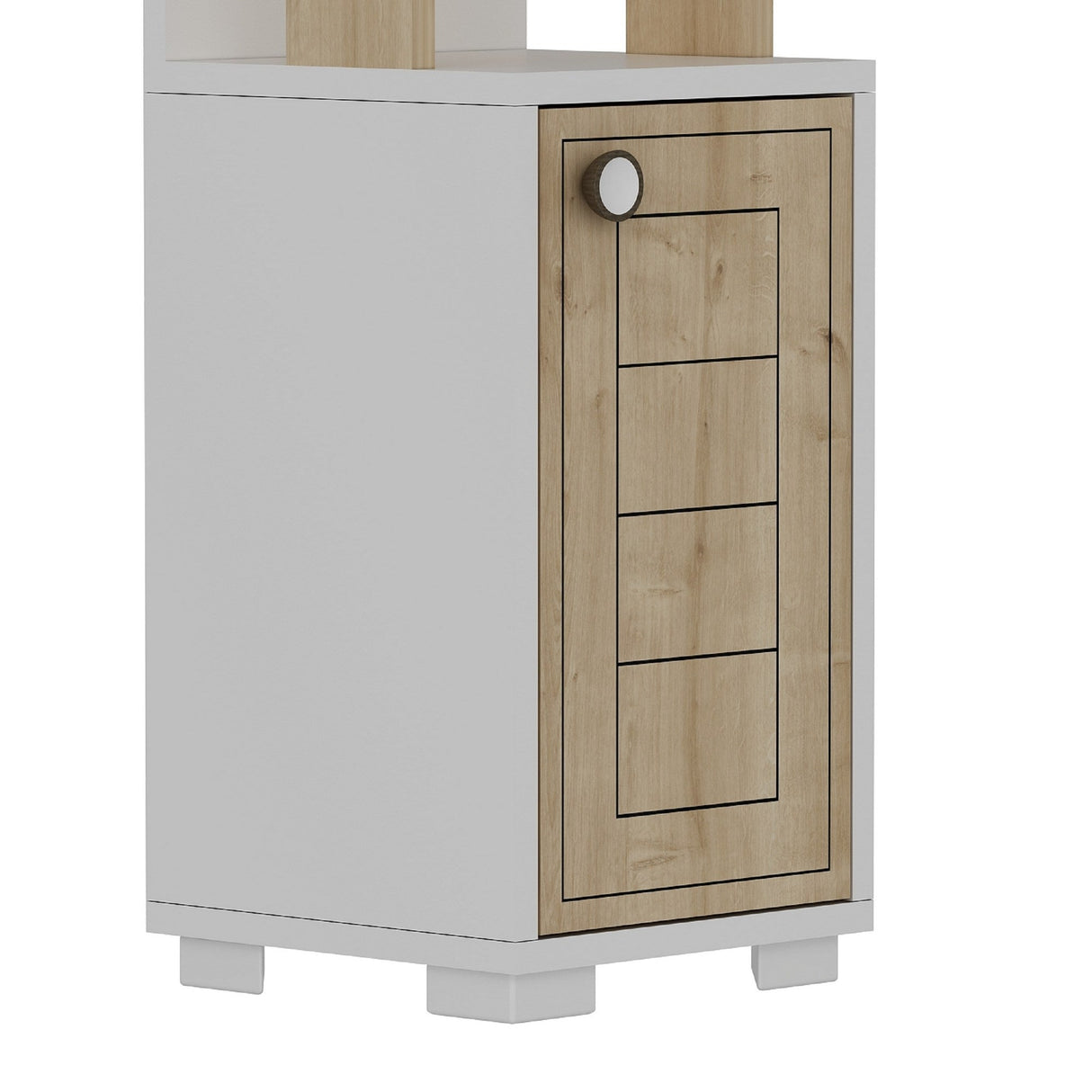 Bibliotecă Anka, Diverse culori, 30x22x135 cm - Alb - Stejar safir | SKU: 475OLV2116 | Bibliotecă Anka, 30x22x135 cm, varianta Alb - Stejar safir, produs pentru amenajarea locuinței, disponibil online în România la CasaMob