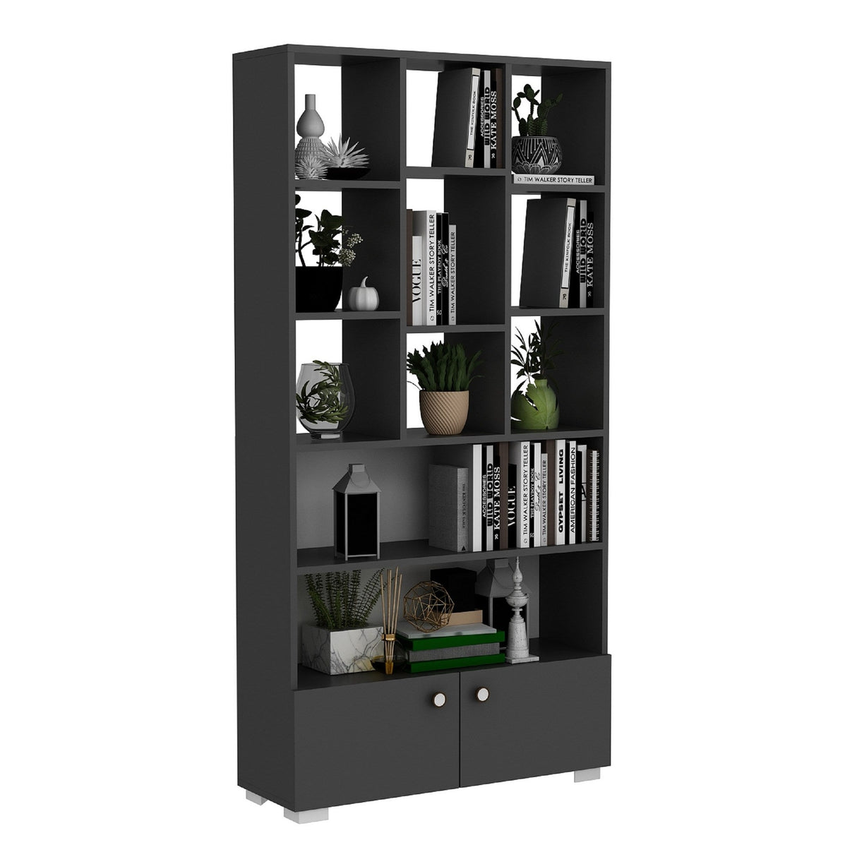 Bibliotecă Penguen, Diverse culori, 94x30x187 cm - Antracit | SKU: 475OLV2123 | Bibliotecă Penguen, 94x30x187 cm, varianta Antracit, produs pentru amenajarea locuinței, disponibil online în România la CasaMob