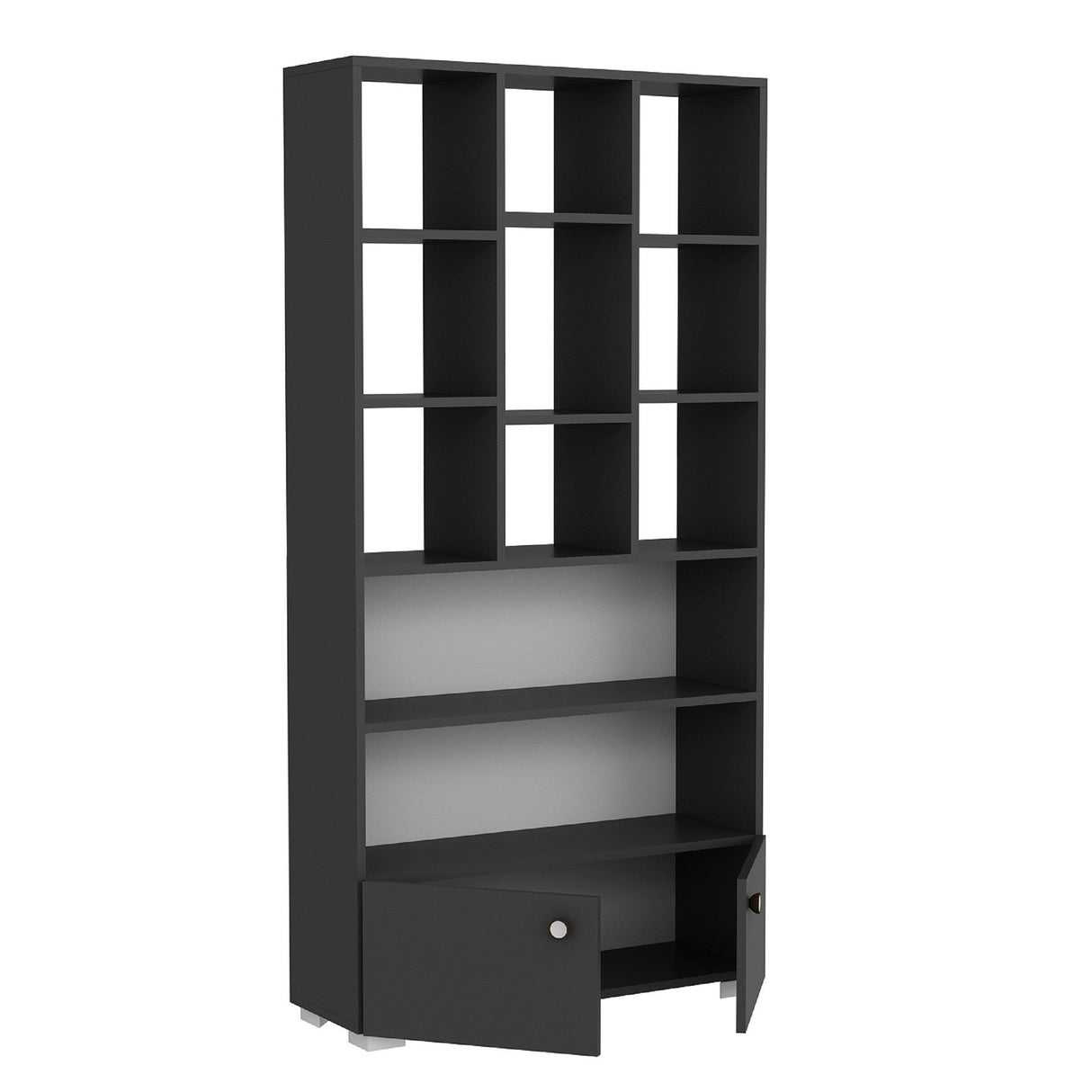 Bibliotecă Penguen, Diverse culori, 94x30x187 cm - Antracit | SKU: 475OLV2123 | Bibliotecă Penguen, 94x30x187 cm, varianta Antracit, produs pentru amenajarea locuinței, disponibil online în România la CasaMob