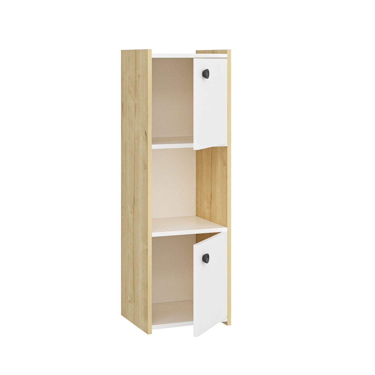 Dulap de baie Teo, Diverse culori, 39x35x120 cm - Stejar safir - Alb | SKU: 475OLV2405 | Dulap de baie Teo, 39x35x120 cm, varianta Stejar safir - Alb, produs pentru amenajarea locuinței, disponibil online în România la CasaMob