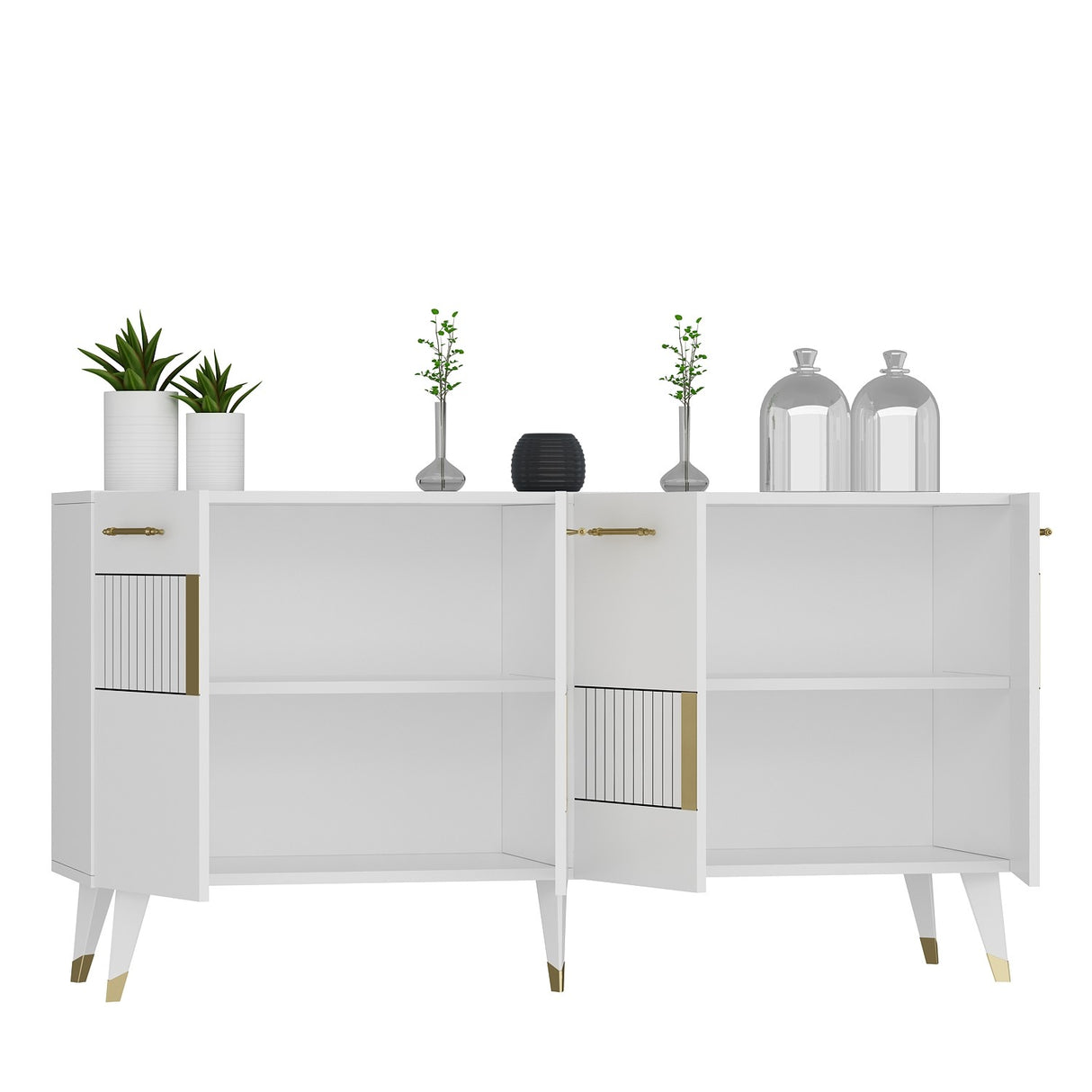 Set mobilă pentru sufragerie Moda, Diverse culori - Alb - Auriu | SKU: 475OLV2791 | Set mobilă pentru sufragerie Moda, varianta Alb - Auriu, produs pentru amenajarea locuinței, disponibil online în România la CasaMob