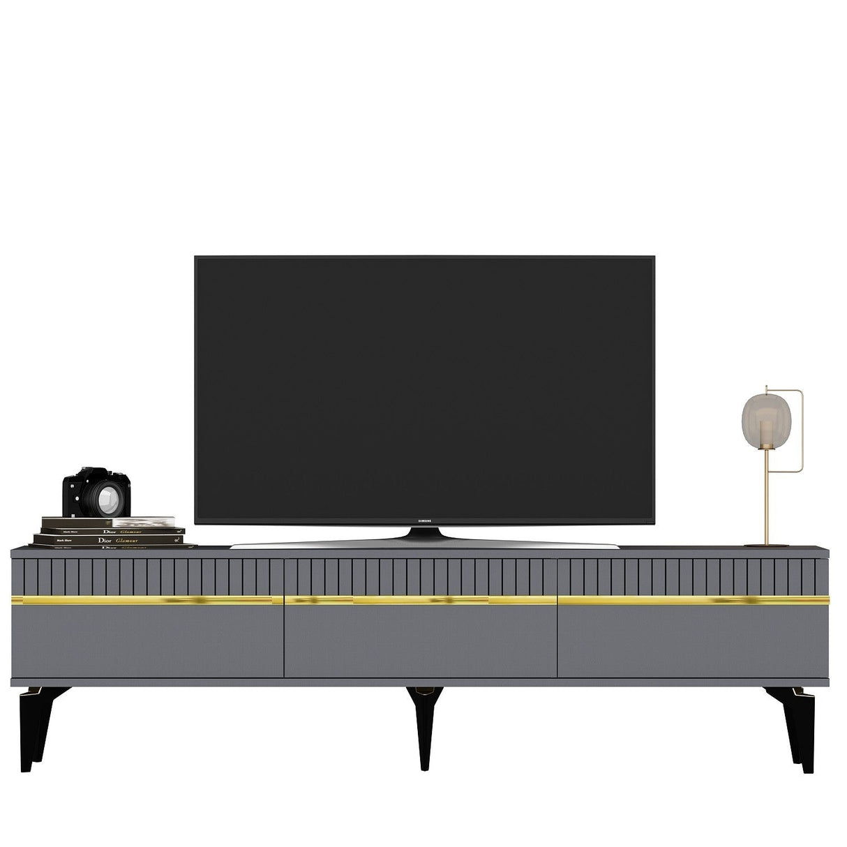 Set mobilă pentru sufragerie Defne, Diverse culori - Antracit - Auriu | SKU: 475OLV2797 | Set mobilă pentru sufragerie Defne, varianta Antracit - Auriu, produs pentru amenajarea locuinței, disponibil online în România la CasaMob