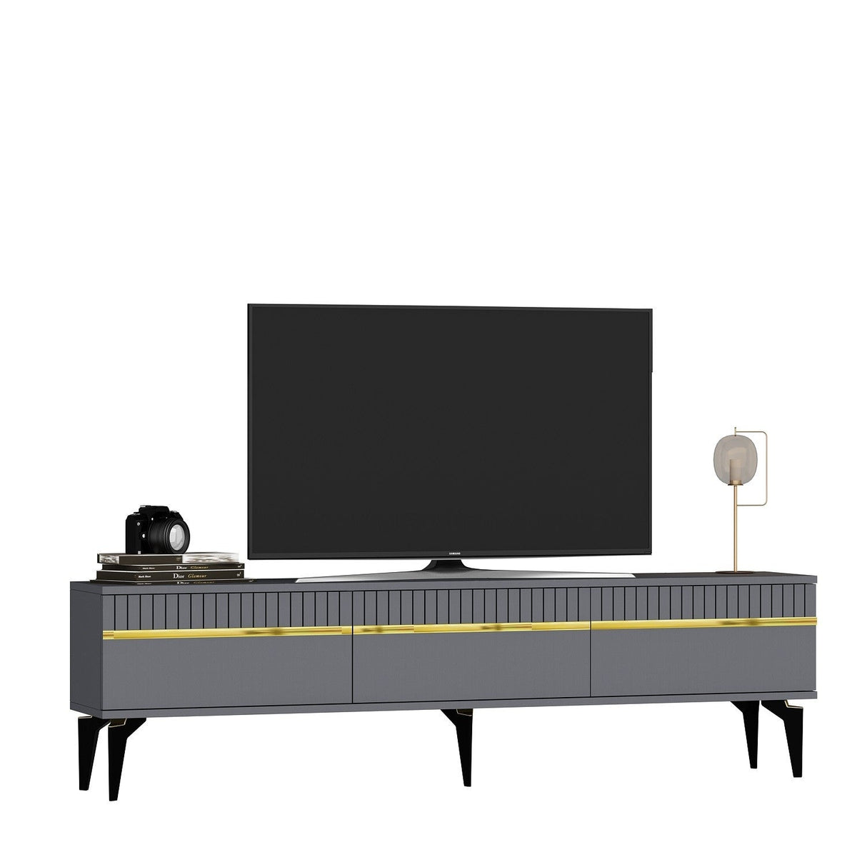 Set mobilă pentru sufragerie Defne, Diverse culori - Antracit - Auriu | SKU: 475OLV2797 | Set mobilă pentru sufragerie Defne, varianta Antracit - Auriu, produs pentru amenajarea locuinței, disponibil online în România la CasaMob