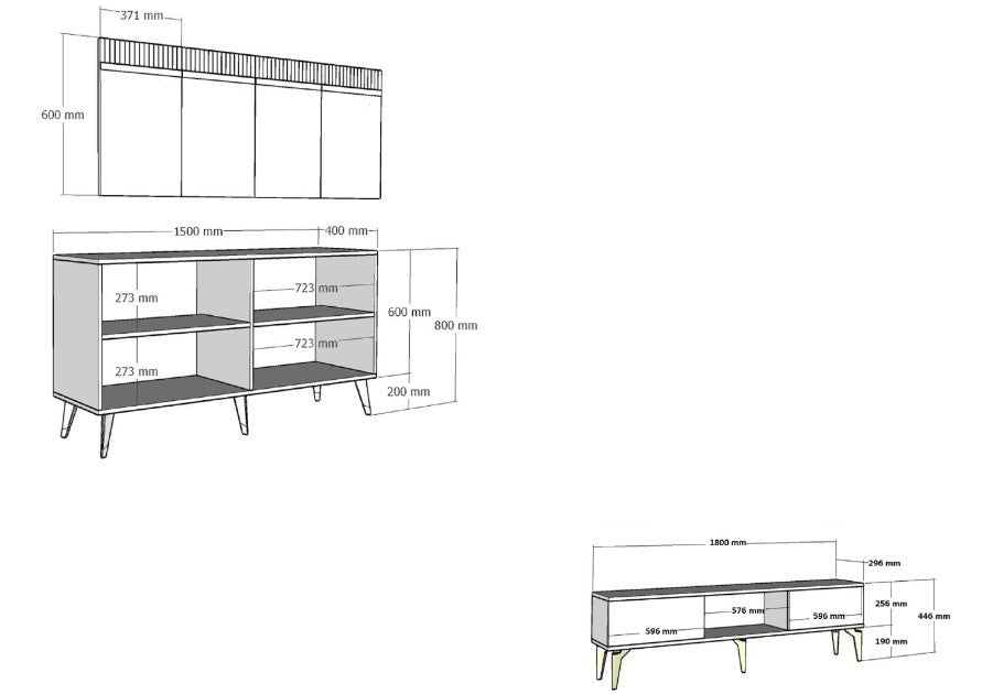 Set mobilă pentru sufragerie Defne, Diverse culori - Alb - Auriu | SKU: 475OLV2799 | Set mobilă pentru sufragerie Defne, varianta Alb - Auriu, produs pentru amenajarea locuinței, disponibil online în România la CasaMob