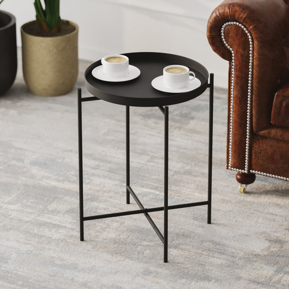 Măsuță de cafea Shb-007, Negru, 46x46x56 cm
