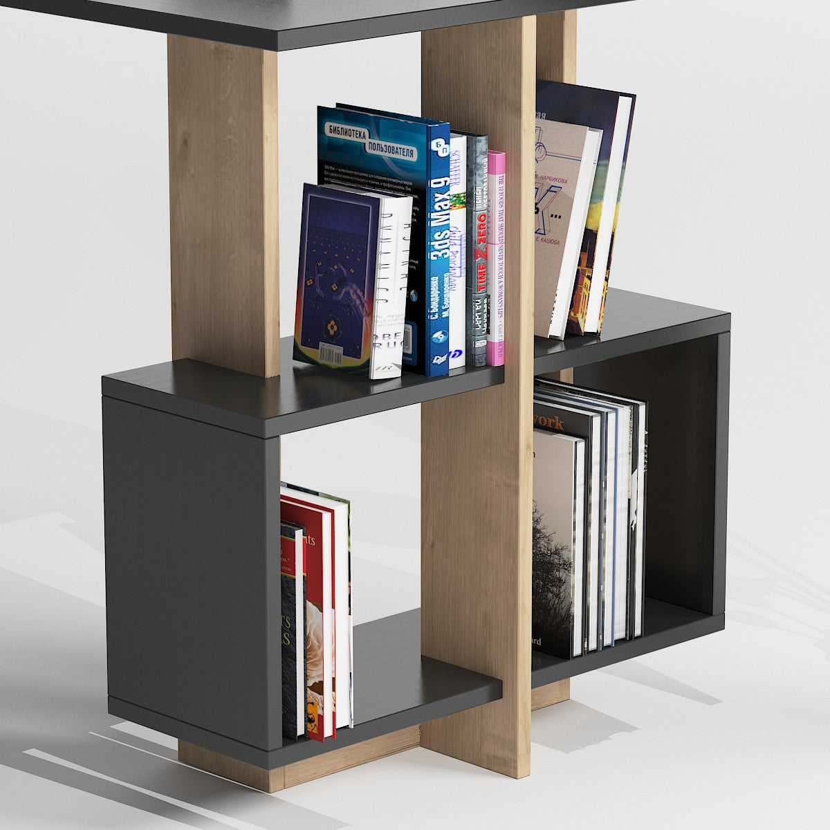 Birou Lagomood Side, Diverse culori, 120x60x73 cm - Antracit - Stejar | SKU: 492LGM1118 | Birou Lagomood Side, 120x60x73 cm, varianta Antracit - Stejar, produs pentru amenajarea locuinței, disponibil online în România la CasaMob