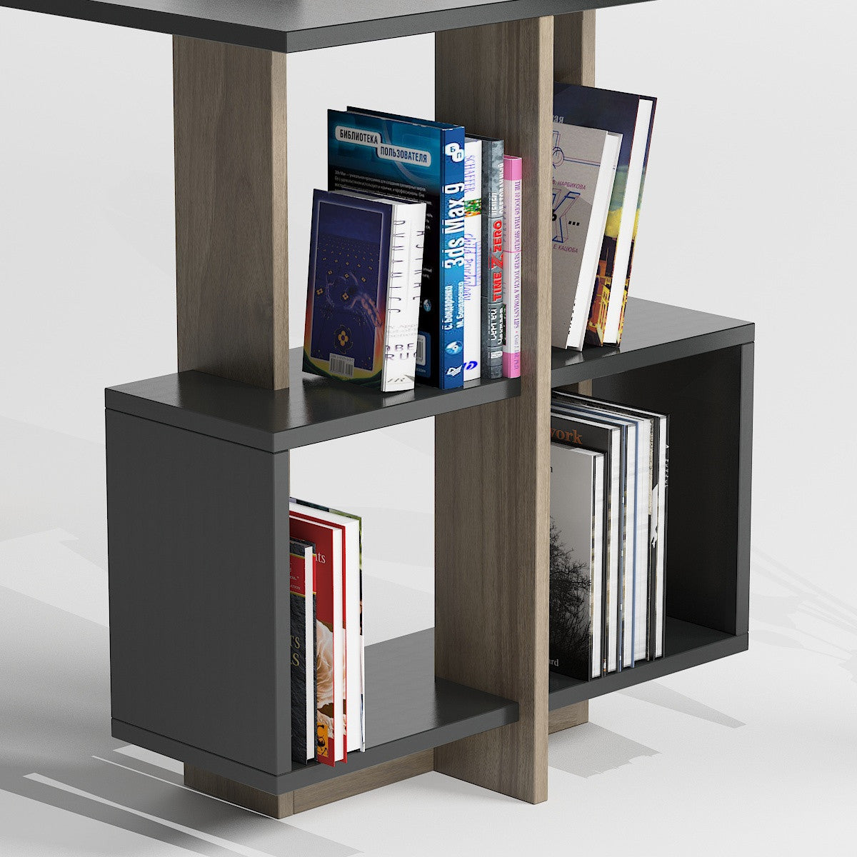 Birou Lagomood Side, Diverse culori, 120x60x73 cm - Antracit - Nuc | SKU: 492LGM1119 | Birou Lagomood Side, 120x60x73 cm, varianta Antracit - Nuc, produs pentru amenajarea locuinței, disponibil online în România la CasaMob