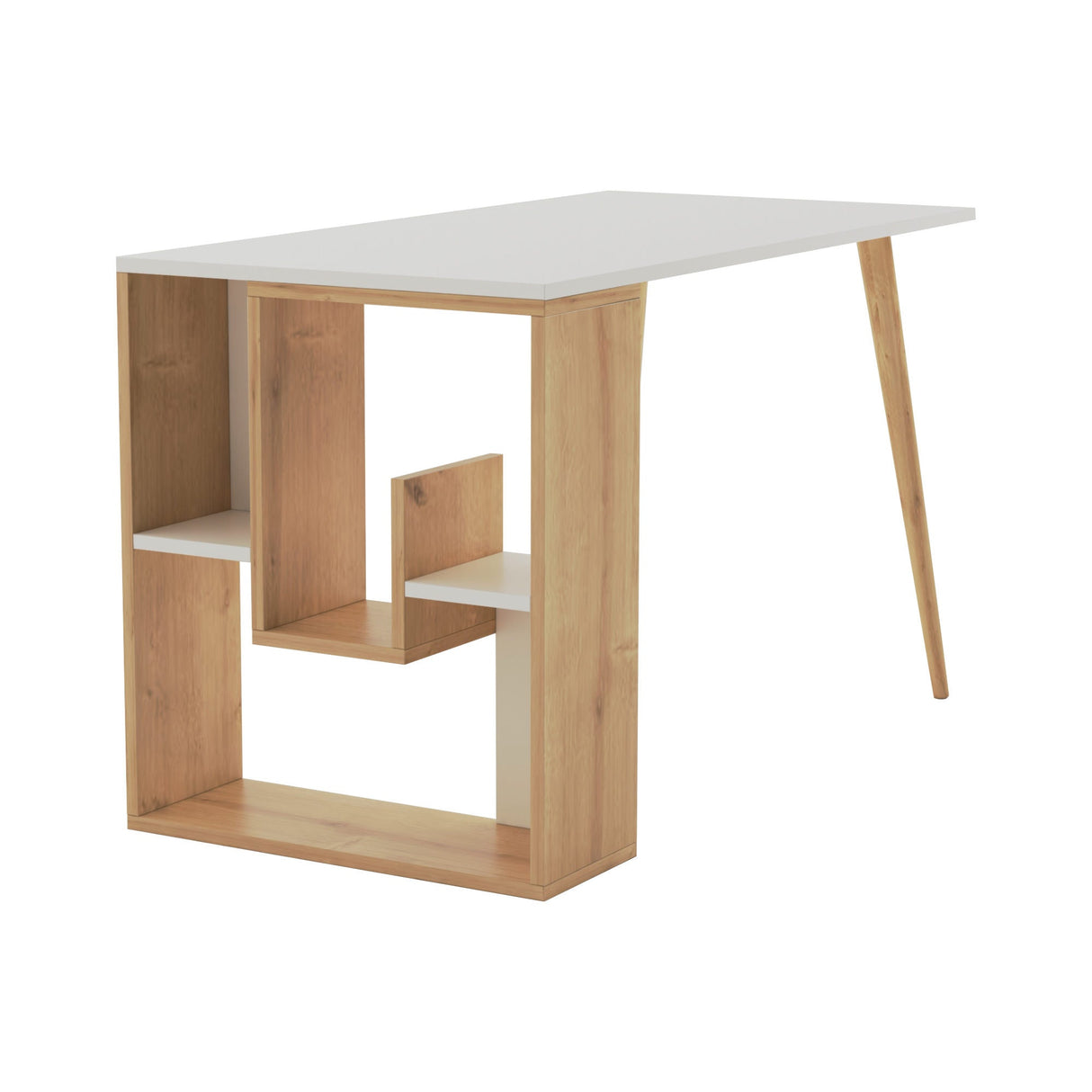 Birou Sally, Diverse culori, 120x60x73 cm - Alb - Stejar | SKU: 492LGM1170 | Birou Sally, 120x60x73 cm, varianta Alb - Stejar, produs pentru amenajarea locuinței, disponibil online în România la CasaMob