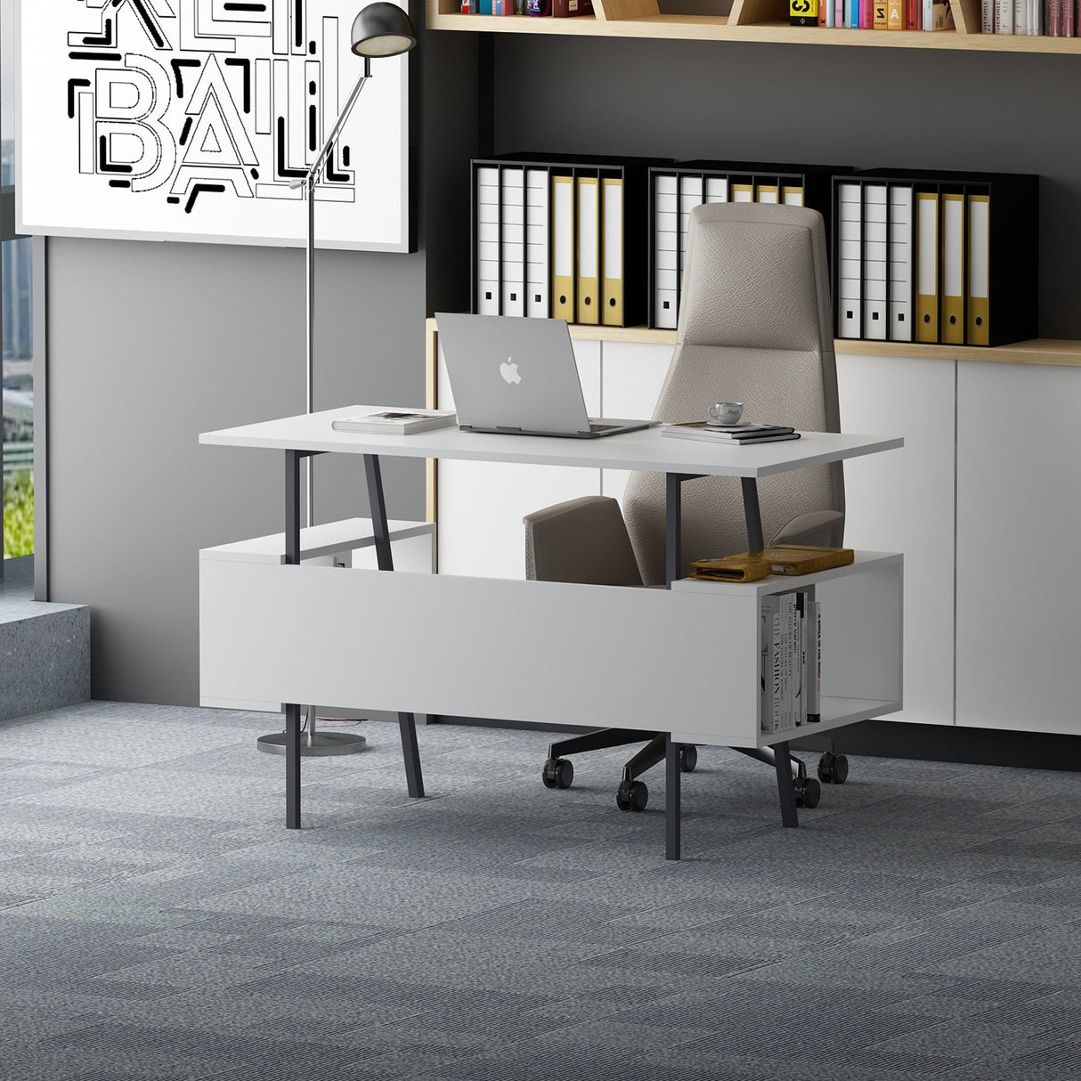 Birou Irony, Diverse culori, 120x60x74 cm - Alb | SKU: 492LGM1171 | Birou Irony, 120x60x74 cm, varianta Alb, produs pentru amenajarea locuinței, disponibil online în România la CasaMob