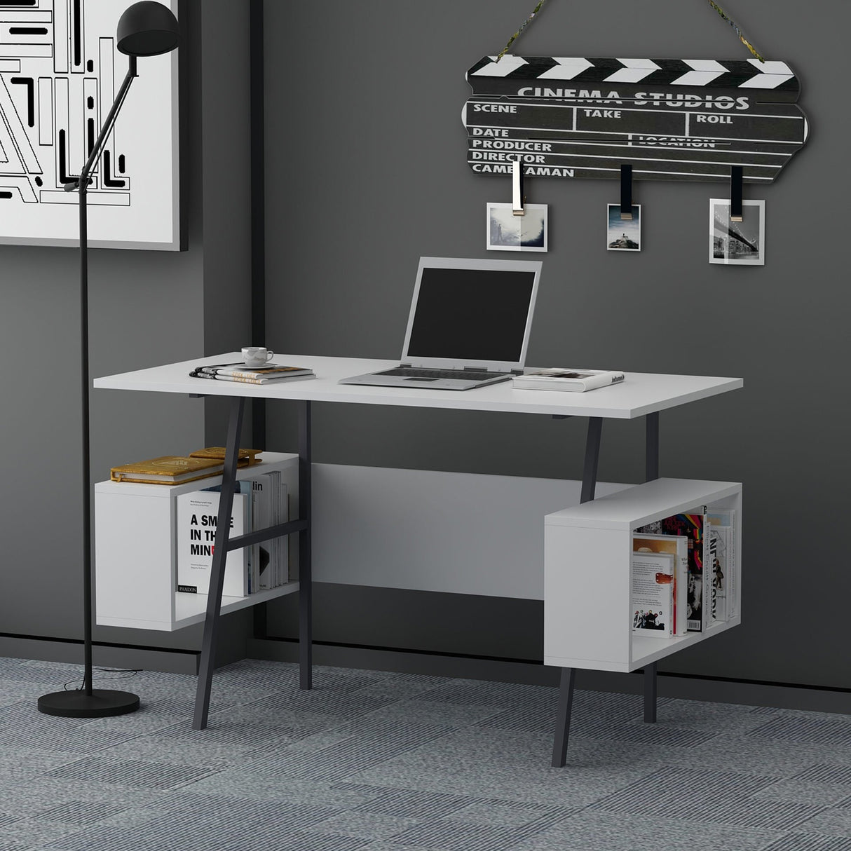 Birou Irony, Diverse culori, 120x60x74 cm - Alb | SKU: 492LGM1171 | Birou Irony, 120x60x74 cm, varianta Alb, produs pentru amenajarea locuinței, disponibil online în România la CasaMob