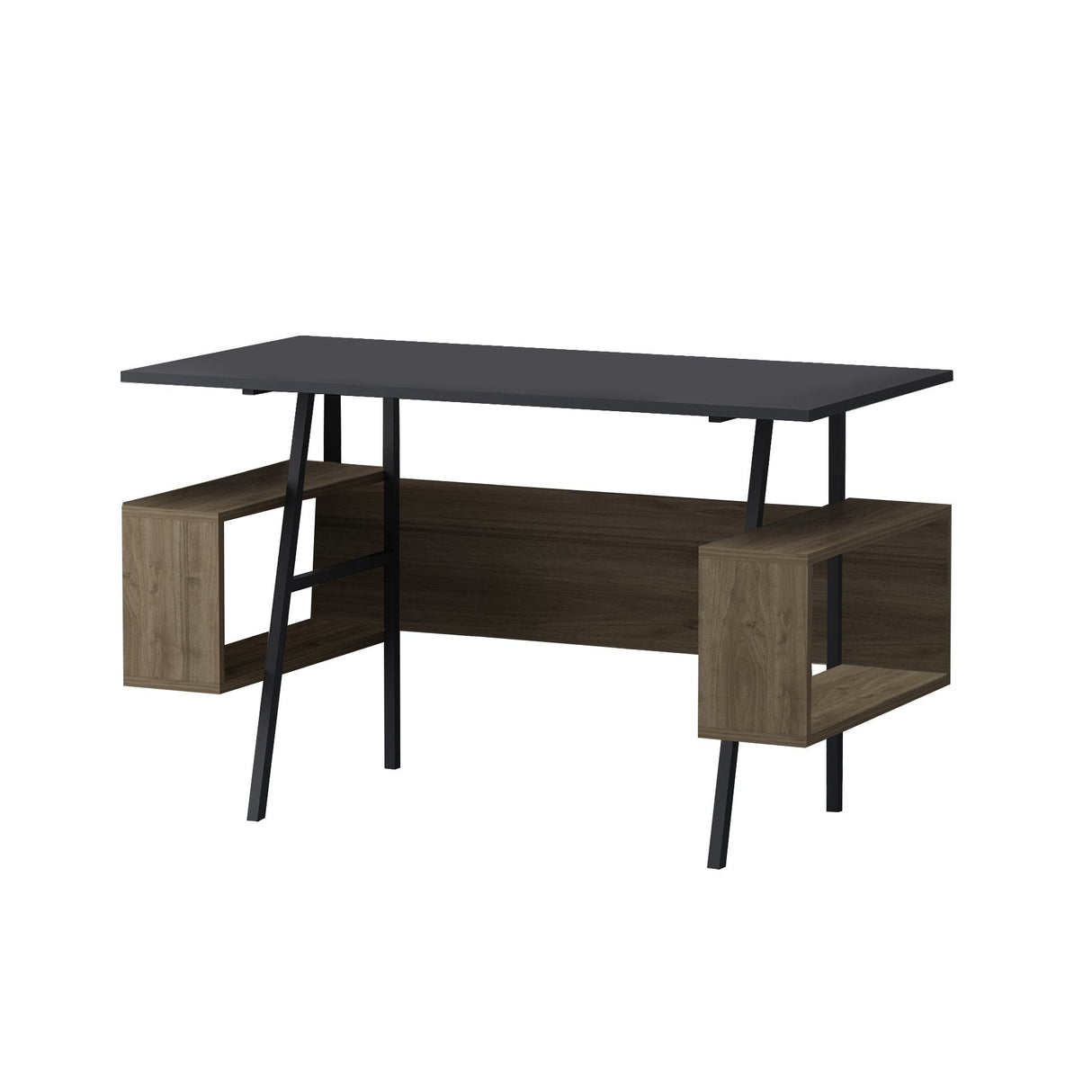 Birou Irony, Diverse culori, 120x60x74 cm - Antracit - Nuc | SKU: 492LGM1172 | Birou Irony, 120x60x74 cm, varianta Antracit - Nuc, produs pentru amenajarea locuinței, disponibil online în România la CasaMob