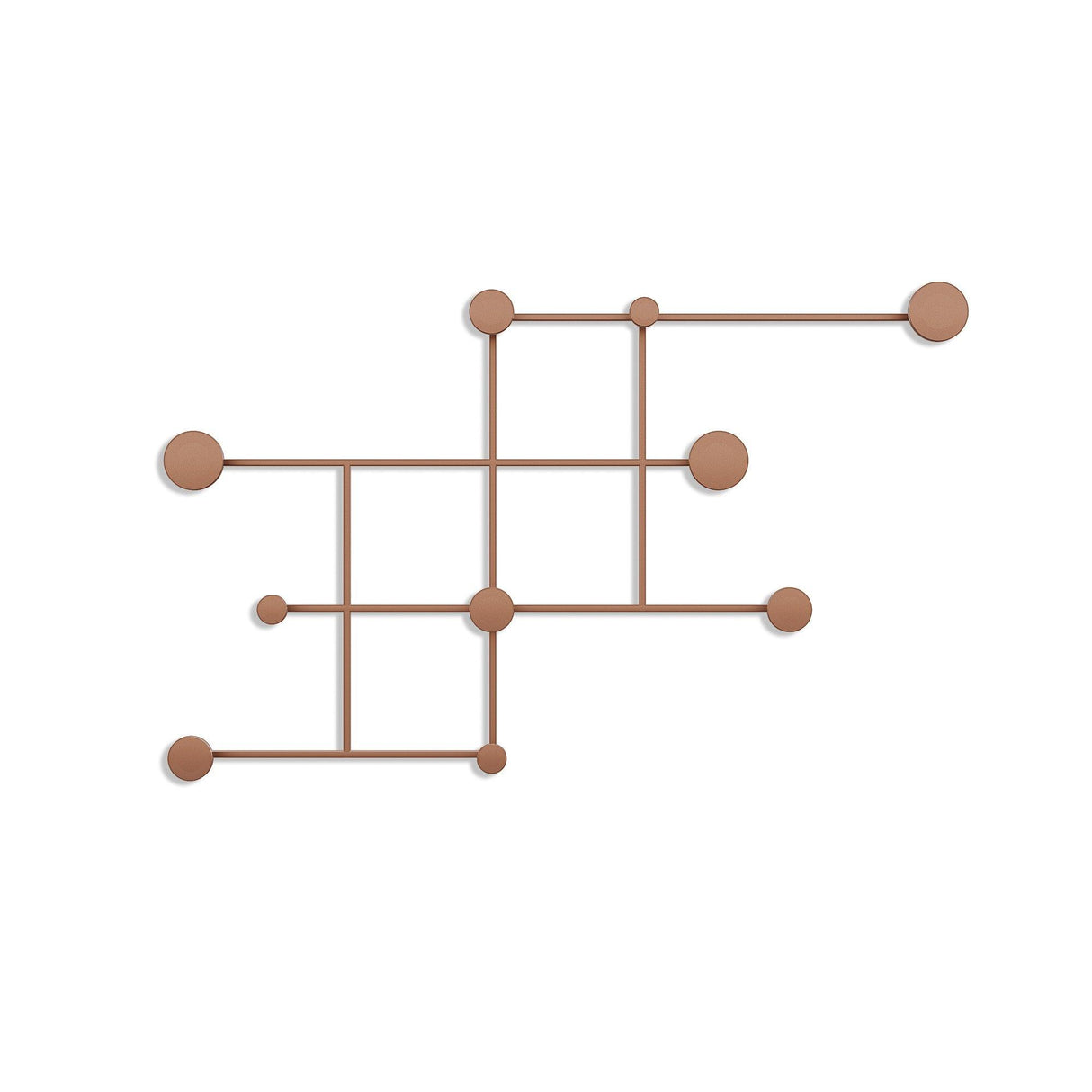 Cuier de hol metalic Metal Wall Hook Minimal 2, Cupru, 112x64x10 cm