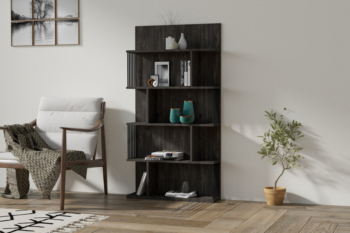 Bibliotecă Alex - Antrachite, Antracit, 80x22x160 cm