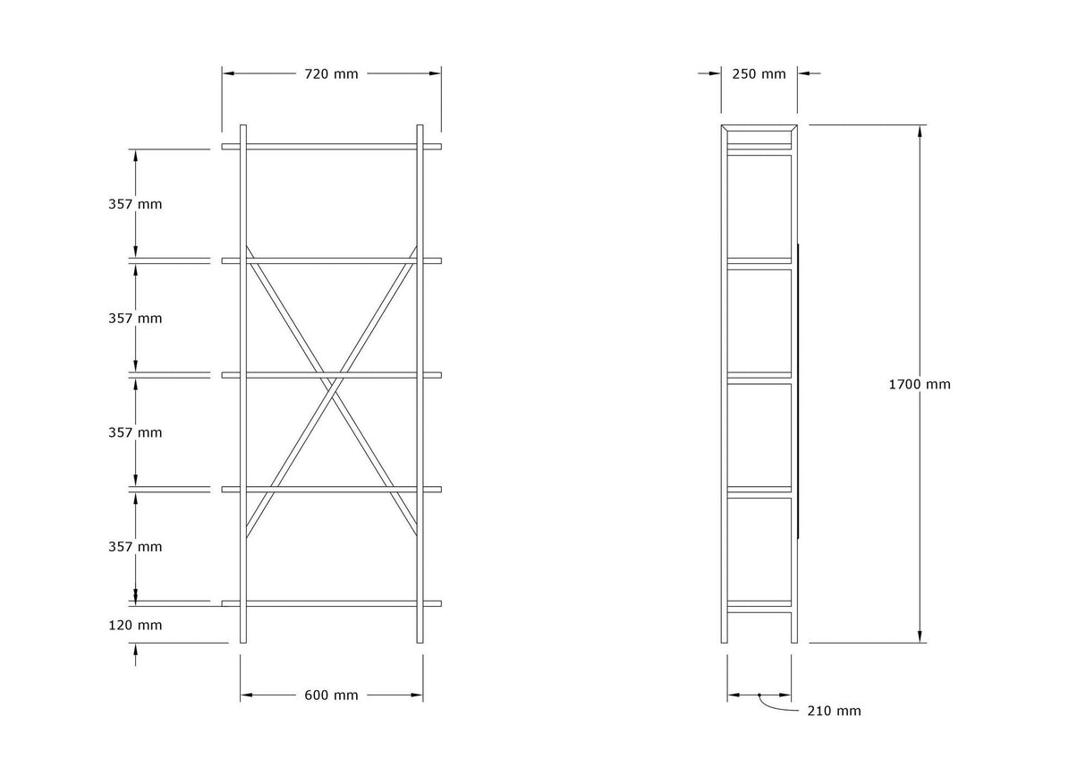 Bibliotecă Kinder, Diverse culori, 72x25x170 cm - Nuc - Negru | SKU: 495SSE1224 | Bibliotecă Kinder, 72x25x170 cm, varianta Nuc - Negru, produs pentru amenajarea locuinței, disponibil online în România la CasaMob