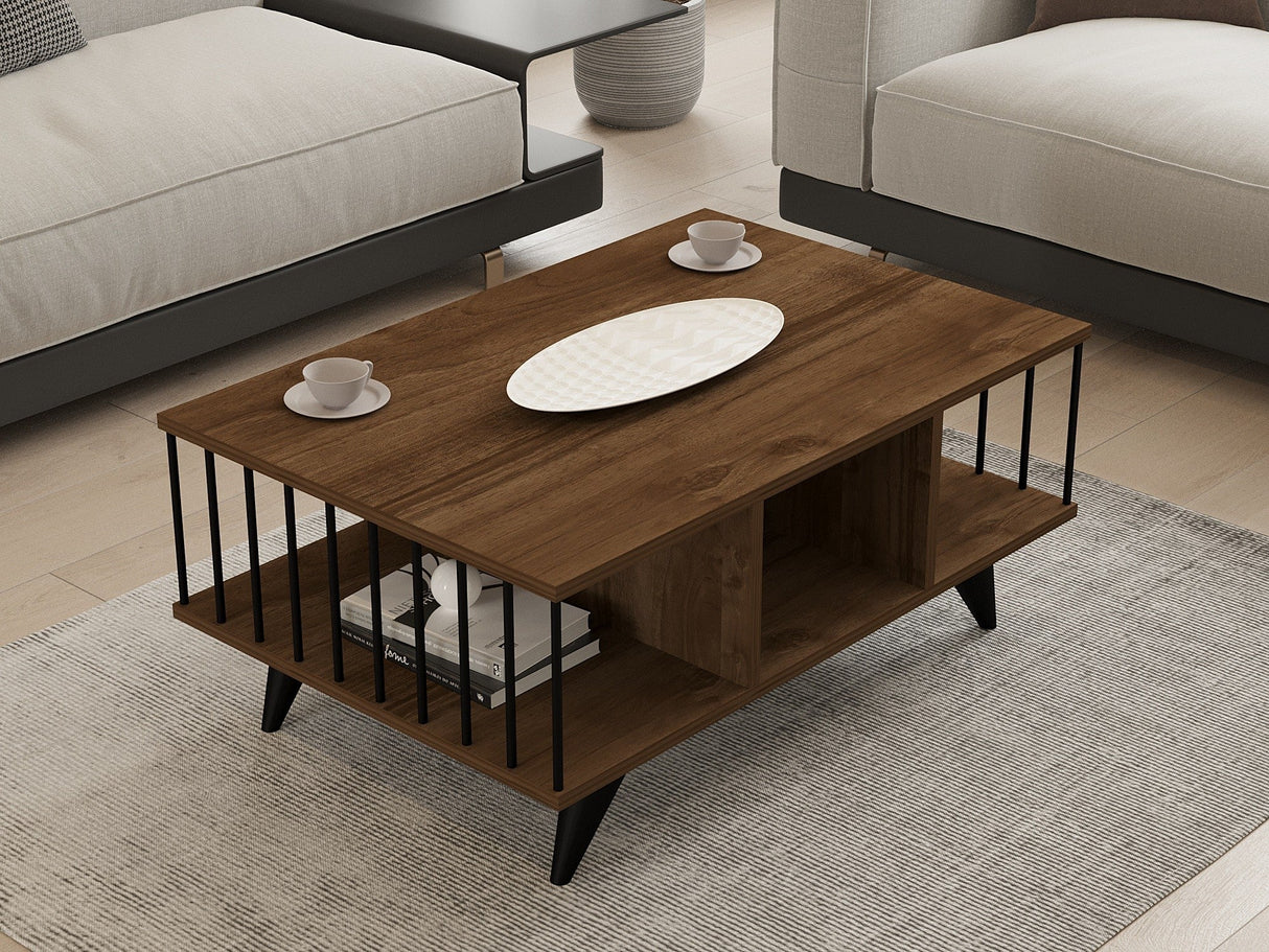 Măsuță de cafea Bert, Diverse culori, 90x60x40 cm - Nuc | SKU: 495SSE1325 | Măsuță de cafea Bert, 90x60x40 cm, varianta Nuc, produs pentru amenajarea locuinței, disponibil online în România la CasaMob