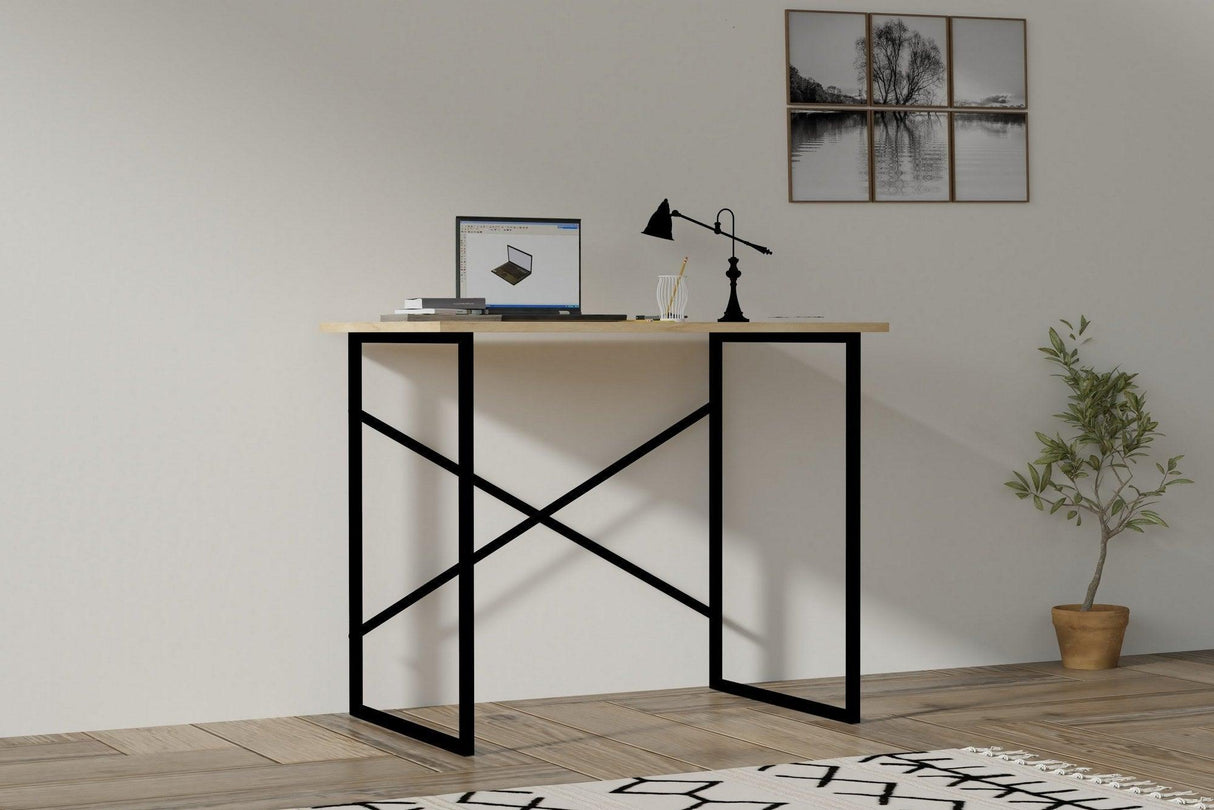 Birou Addi cu picioare metalice, 90 x 76 x 56 cm - Stejar, SKU 495SSE1515