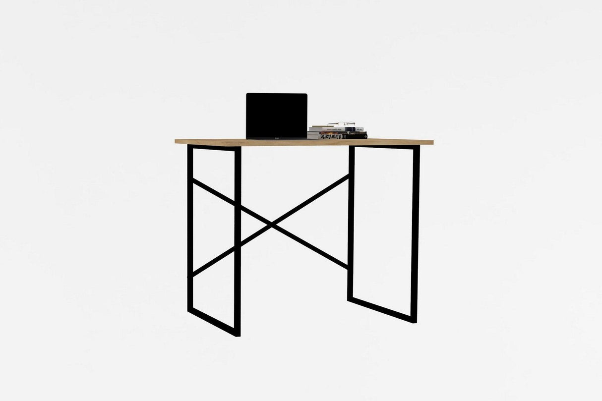 Birou Addi cu picioare metalice, 90 x 76 x 56 cm - Stejar, SKU 495SSE1515