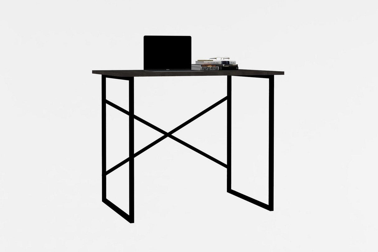 Birou Addi cu picioare metalice, 90 x 76 x 56 cm - Negru, SKU 495SSE1515