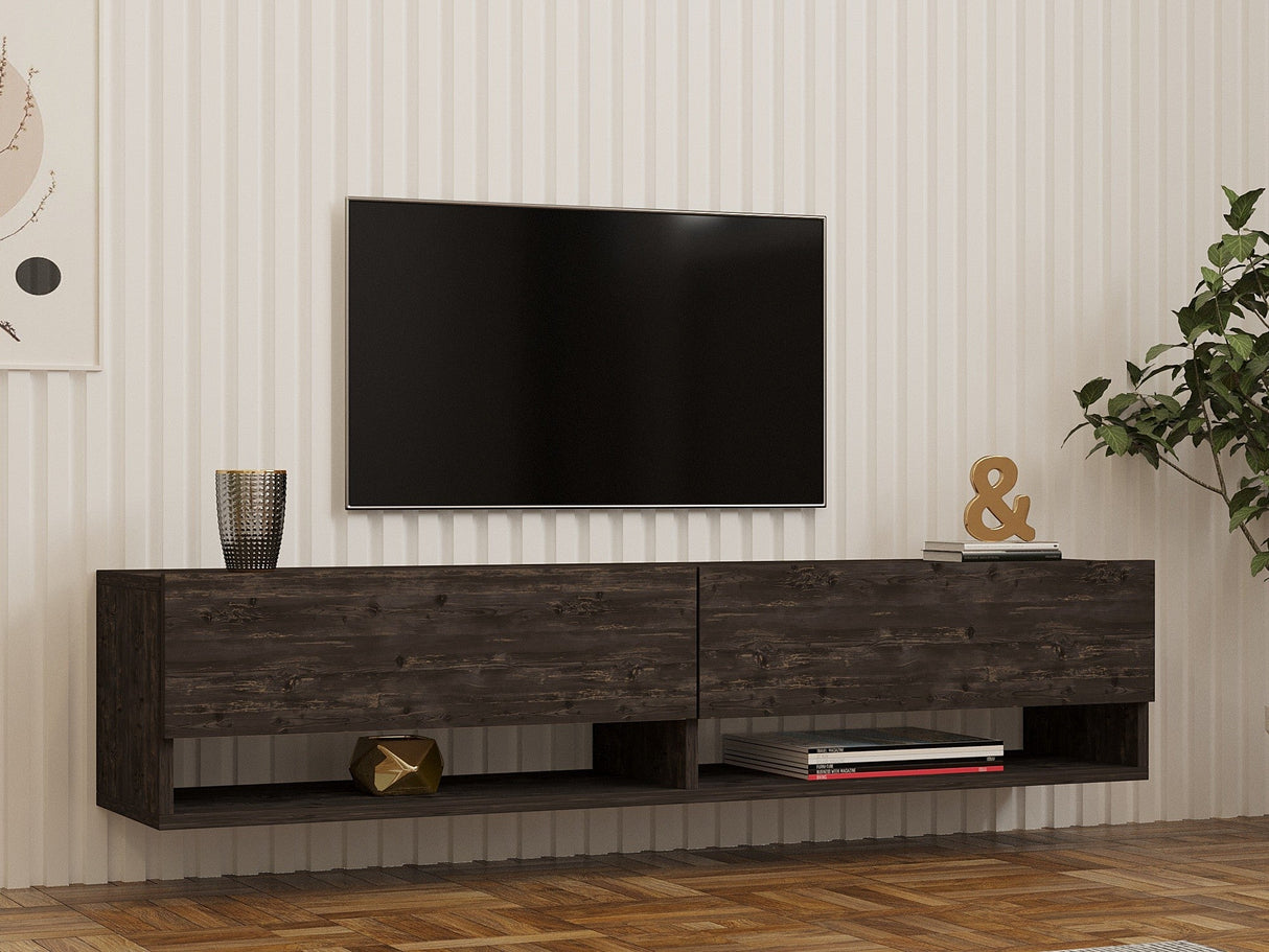 Comodă TV Arges, Diverse culori, 141x30x31 cm - Antracit | SKU: 495SSE1606 | Comodă TV Arges, 141x30x31 cm, varianta Antracit, produs pentru amenajarea locuinței, disponibil online în România la CasaMob