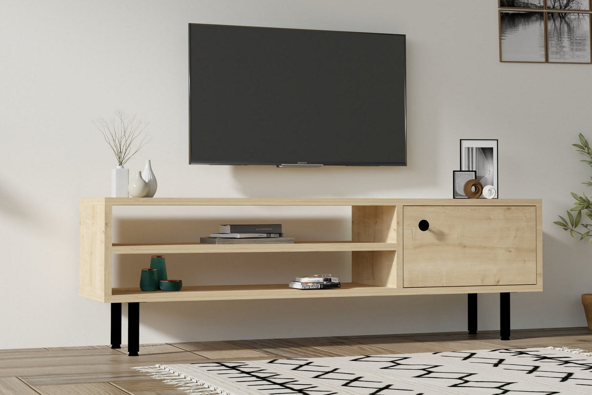 Comodă TV Avila, Diverse culori, 120x30x38 cm - Stejar safir | SKU: 495SSE1608 | Comodă TV Avila, 120x30x38 cm, varianta Stejar safir, produs pentru amenajarea locuinței, disponibil online în România la CasaMob