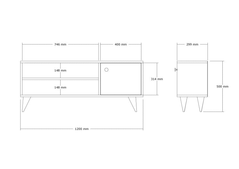 Comodă TV Jena, Diverse culori, 120x29x50 cm - Stejar | SKU: 495SSE1618 | Comodă TV Jena, 120x29x50 cm, varianta Stejar, produs pentru amenajarea locuinței, disponibil online în România la CasaMob