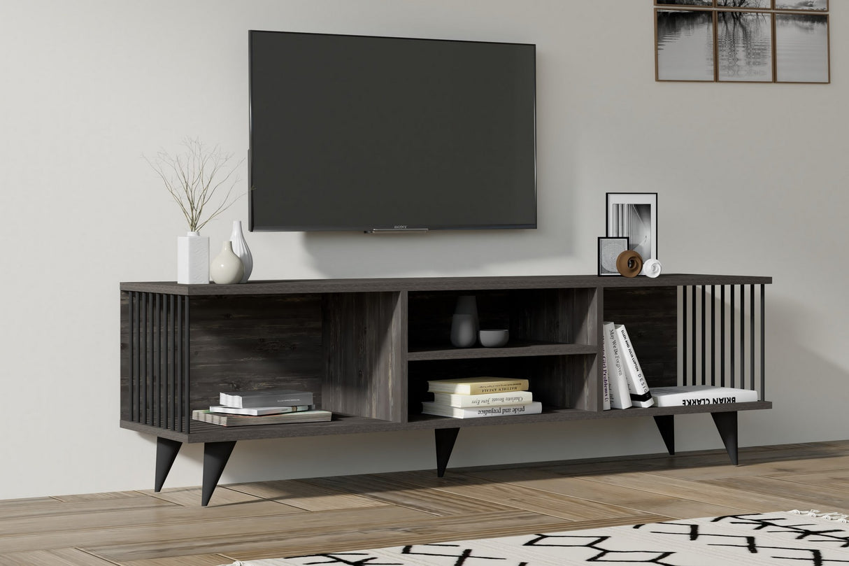 Comodă TV Josef, Diverse culori, 160x40x49 cm - Antracit | SKU: 495SSE1625 | Comodă TV Josef, 160x40x49 cm, varianta Antracit, produs pentru amenajarea locuinței, disponibil online în România la CasaMob