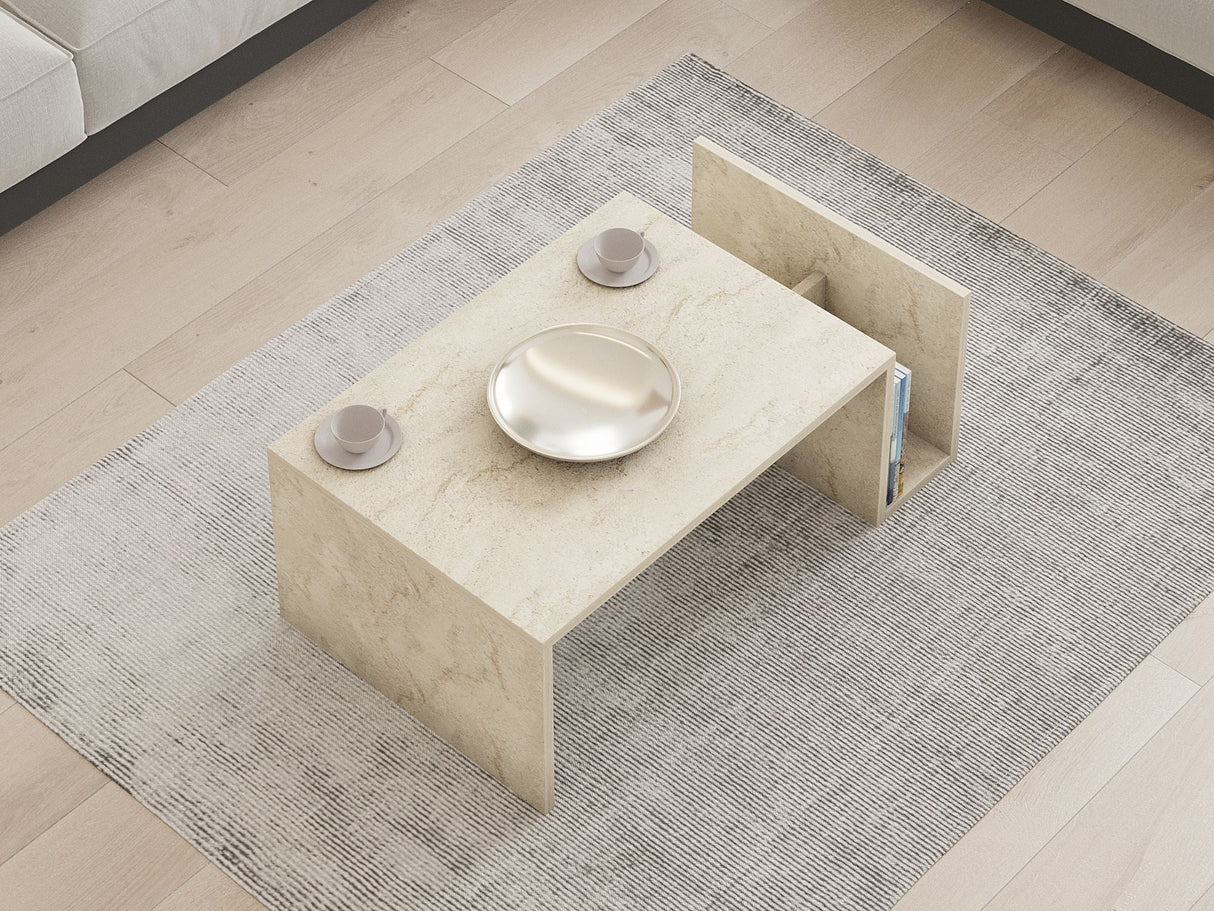 Măsuță de cafea Memo, Diverse culori, 87x50x32 cm - Travertin | SKU: 495SSE2115 | Măsuță de cafea Memo, 87x50x32 cm, varianta Travertin, produs pentru amenajarea locuinței, disponibil online în România la CasaMob